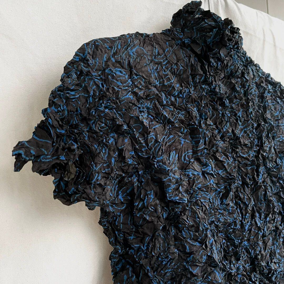 Issey Miyake Issey Miyake 80s Pleated Print Bubble Top Size M / US 6-8 / IT 42-44 - 3 Thumbnail