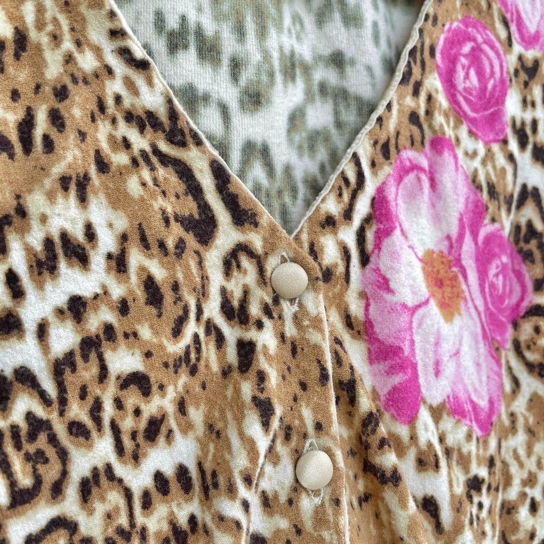 Blumarine Blumarine Leopard Floral Y2K Knit Top Size XS / US 0-2 / IT 36-38 - 3 Thumbnail