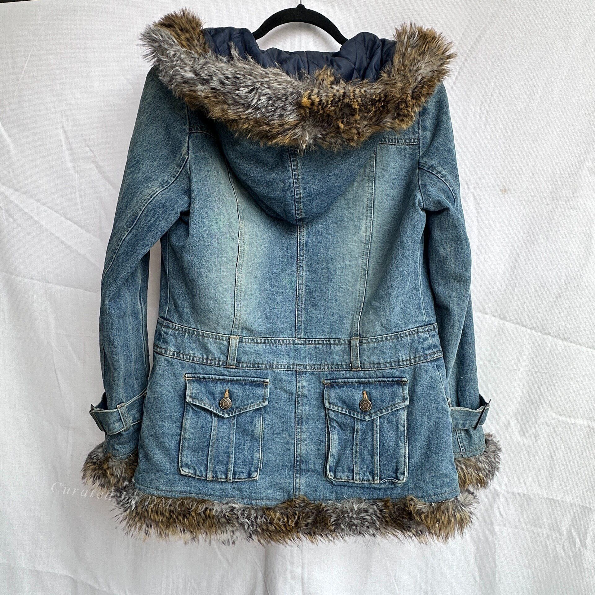 YUME YUME Ryu Ryu Vintage Y2K Denim Fur Hooded Jacket Size S / US 4 / IT 40 - 2 Thumbnail