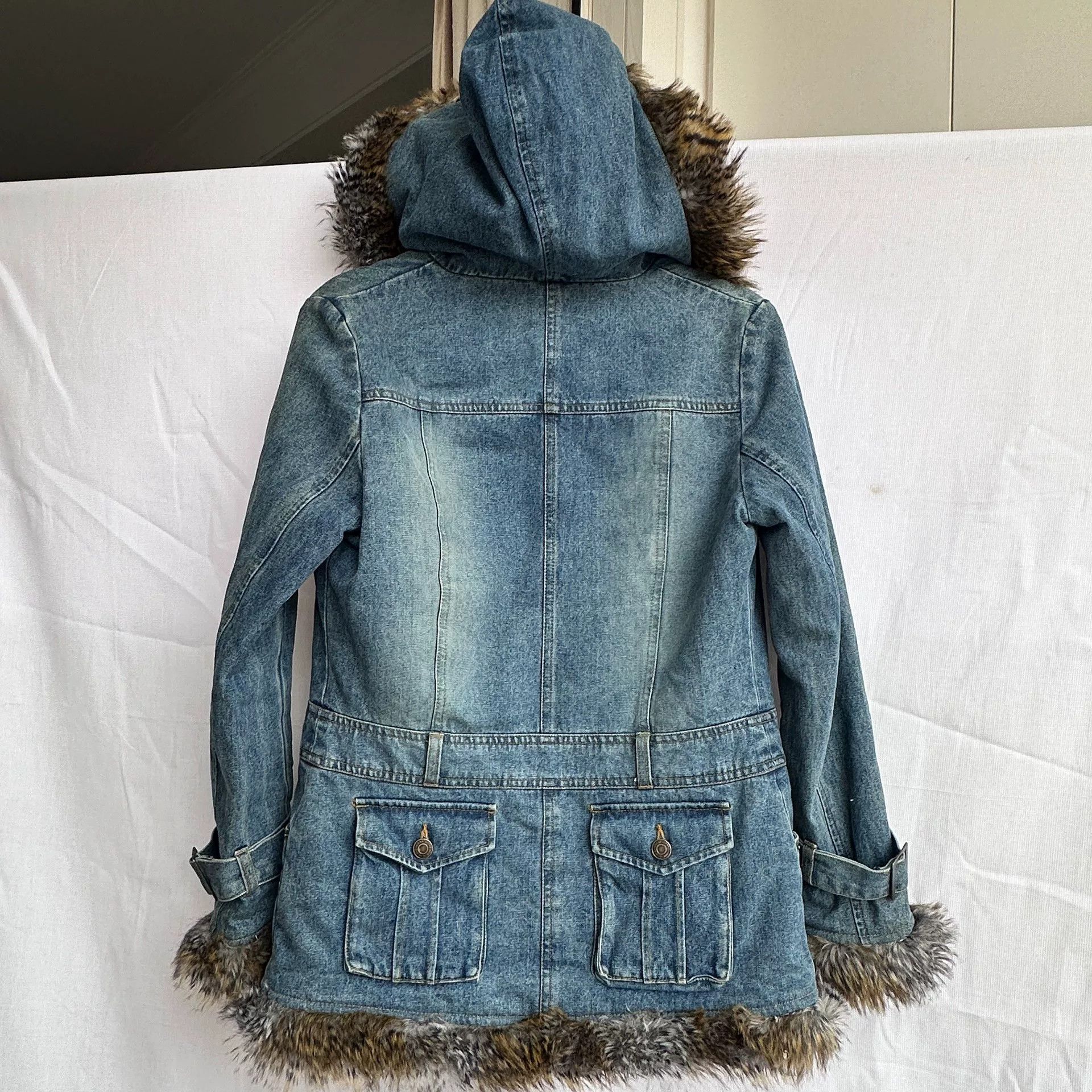 YUME YUME Ryu Ryu Vintage Y2K Denim Fur Hooded Jacket Size S / US 4 / IT 40 - 6 Thumbnail