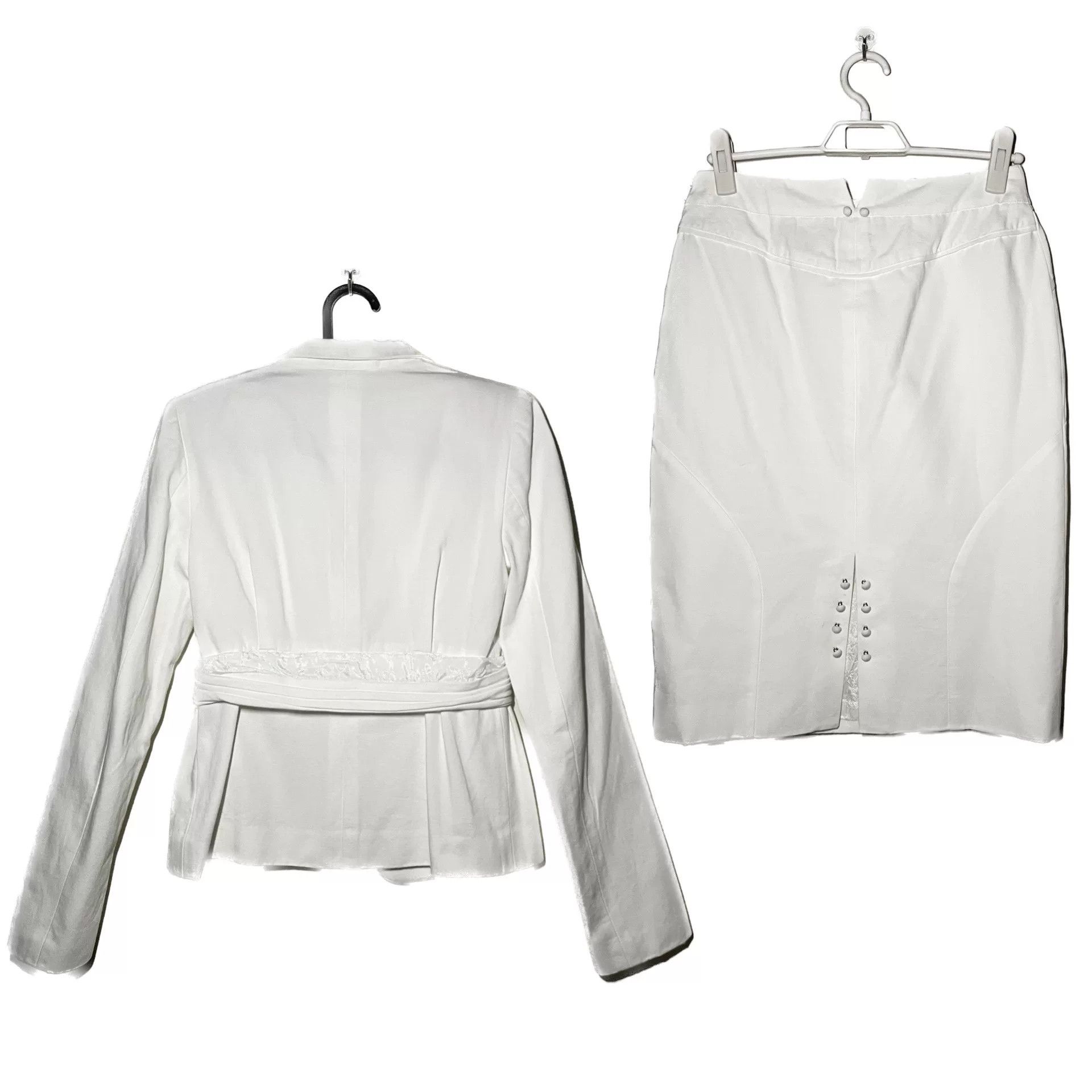 Loewe Loewe 1980s Vintage White Cotton Suit Size S / US 4 / IT 40 - 2 Thumbnail