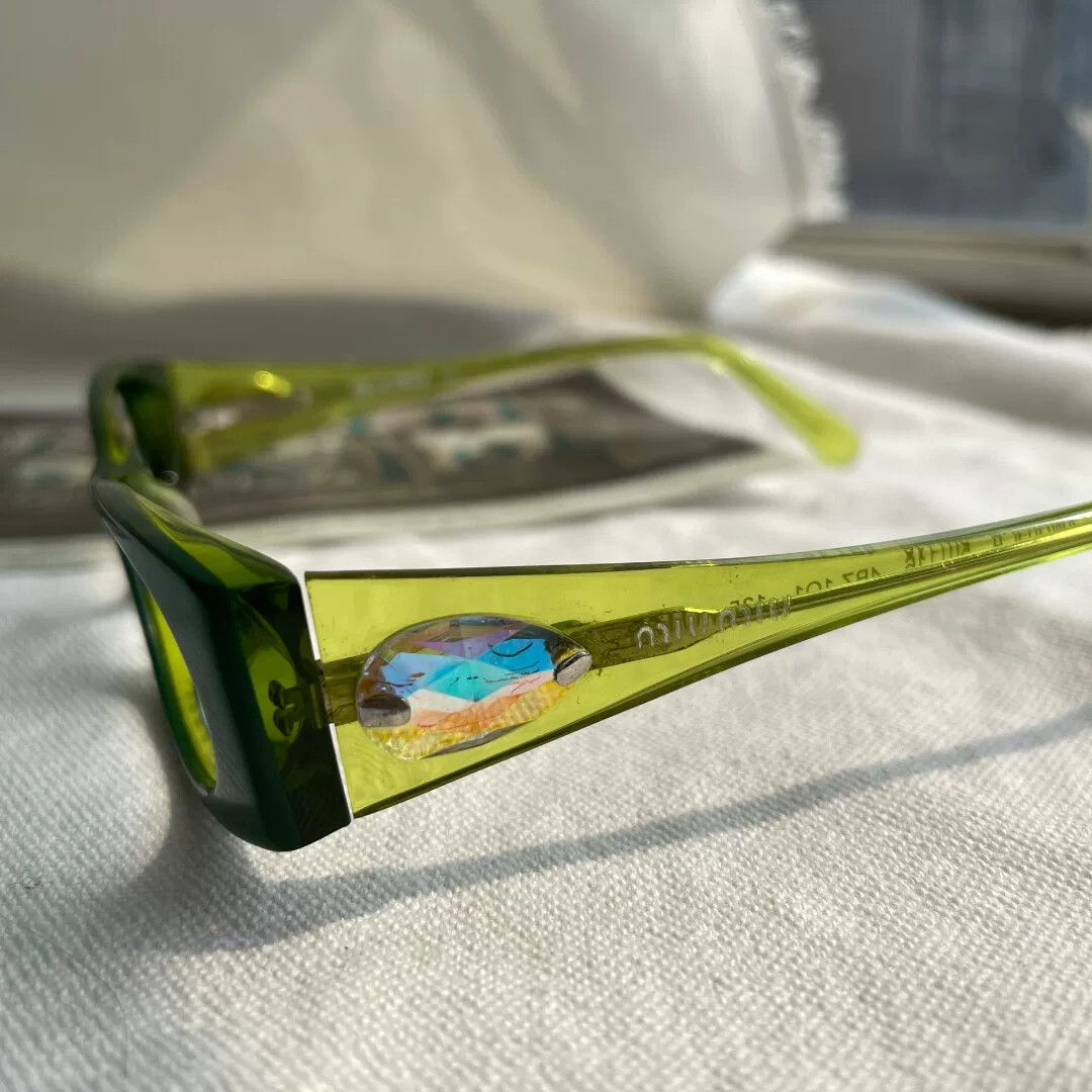 Miu Miu MiuMiu Vintage Green Resin Glasses Frame Size ONE SIZE - 2 Thumbnail