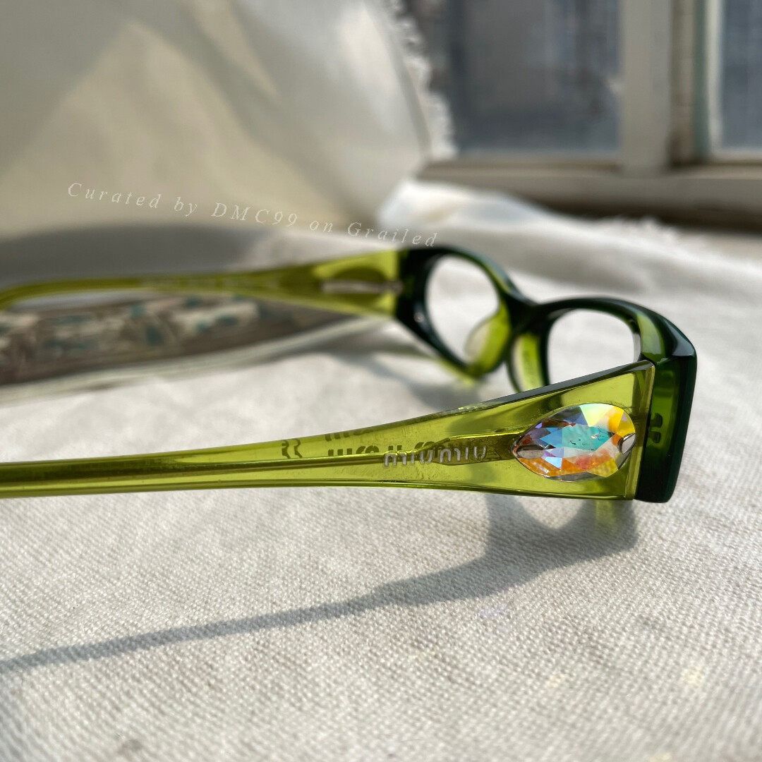 Miu Miu MiuMiu Vintage Green Resin Glasses Frame Size ONE SIZE - 3 Thumbnail