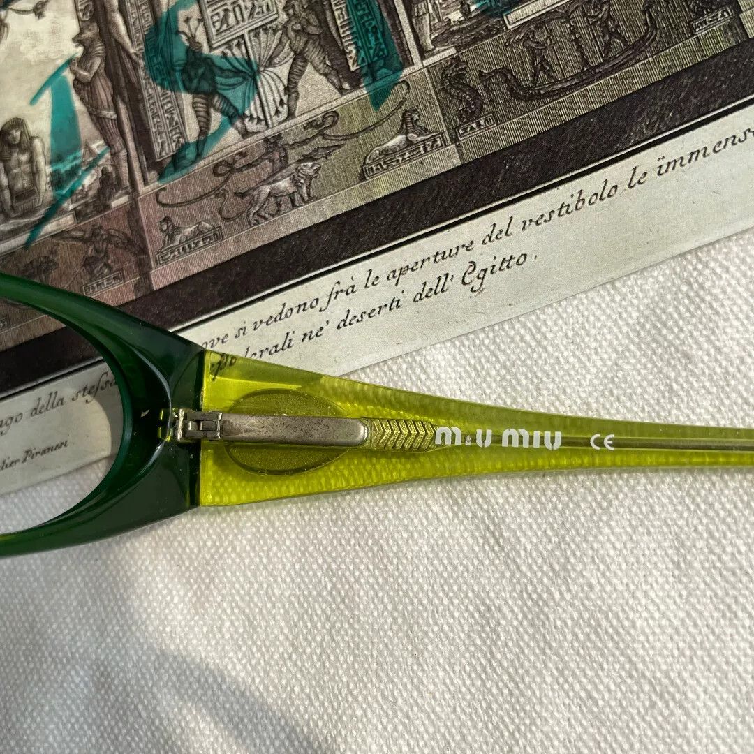 Miu Miu MiuMiu Vintage Green Resin Glasses Frame Size ONE SIZE - 4 Thumbnail