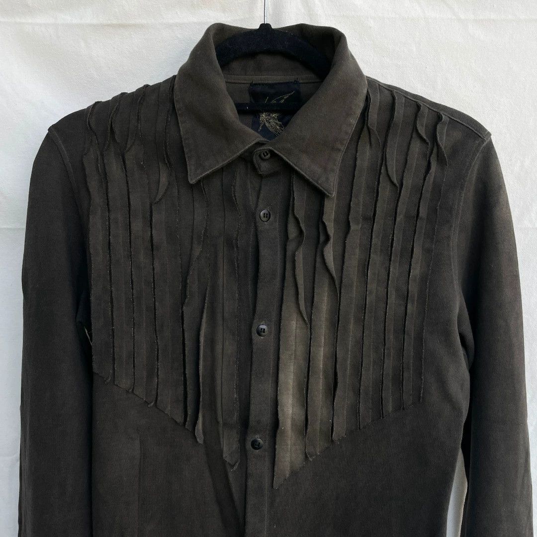 Yohji Yamamoto Kiryuyrik Distressed Long-Sleeve Rock Shirt Size US XS / EU 42 / 0 - 2 Thumbnail