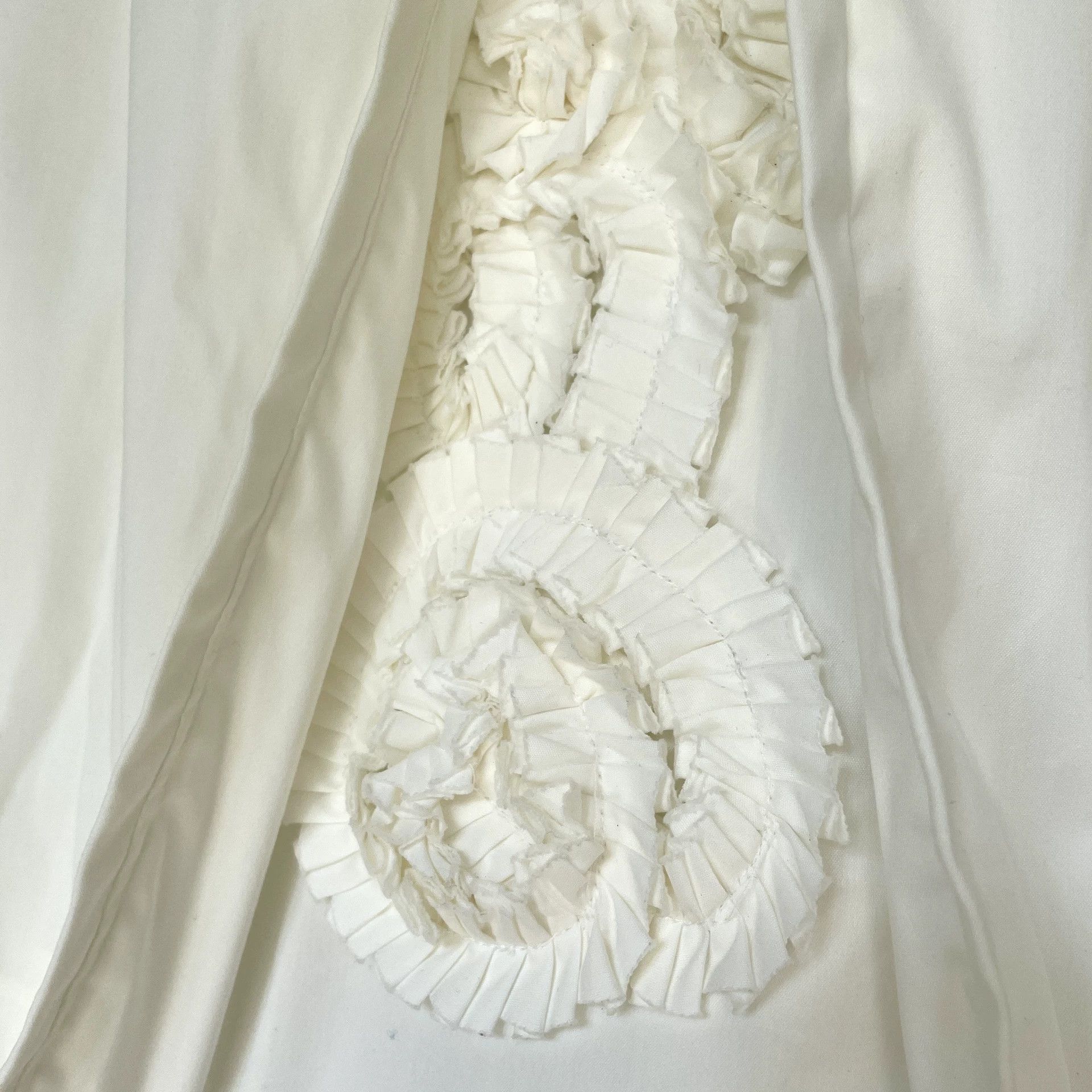 Miu Miu MiuMiu Cream White Pleated 3D Flower Skirt Size 36" / US 14 / IT 50 - 5 Thumbnail