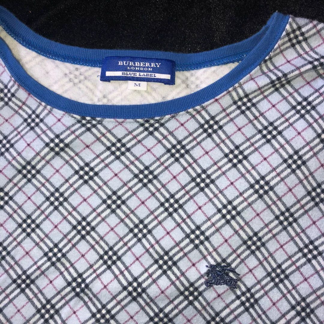 Burberry Burberry Vintage Y2K 90s Baby Blue T-shirt Size M / US 6-8 / IT 42-44 - 3 Thumbnail