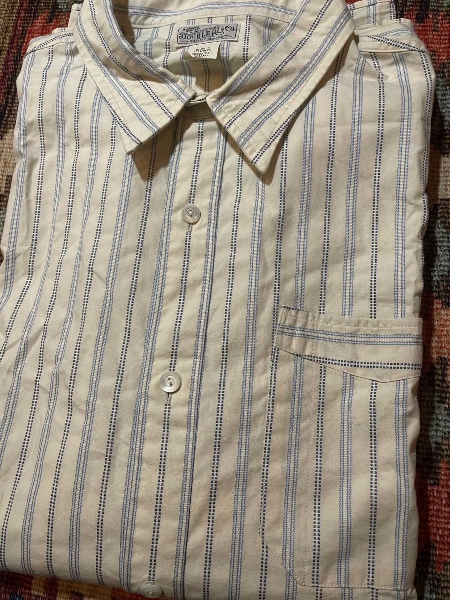 RRL Ralph Lauren RRL Rare Vintage Striped Work Shirt Size US L / EU 52-54 / 3 - 6 Thumbnail
