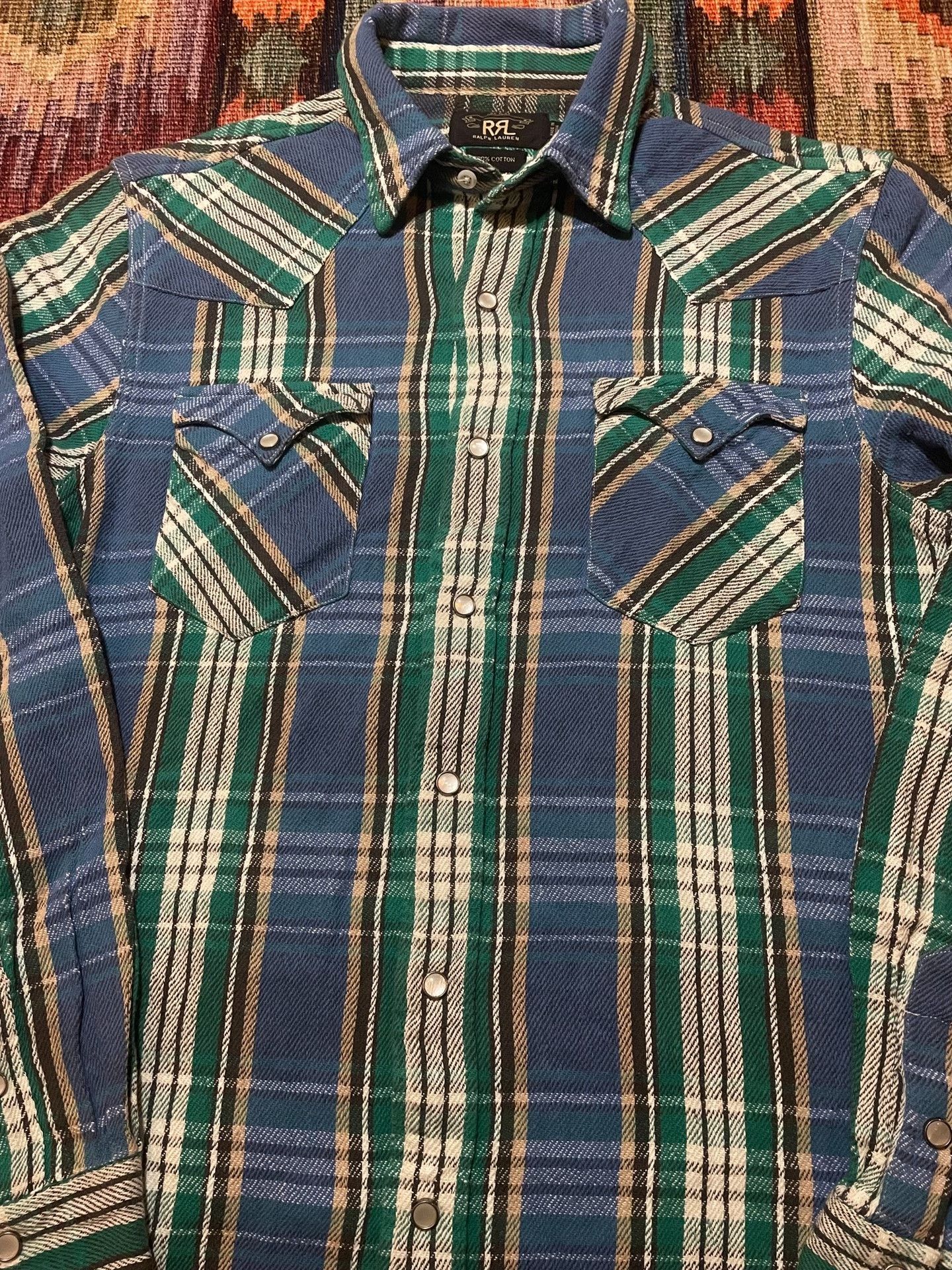 RRL Ralph Lauren RRL Vintage Point Pocket Western Shirt Size US M / EU 48-50 / 2 - 3 Thumbnail