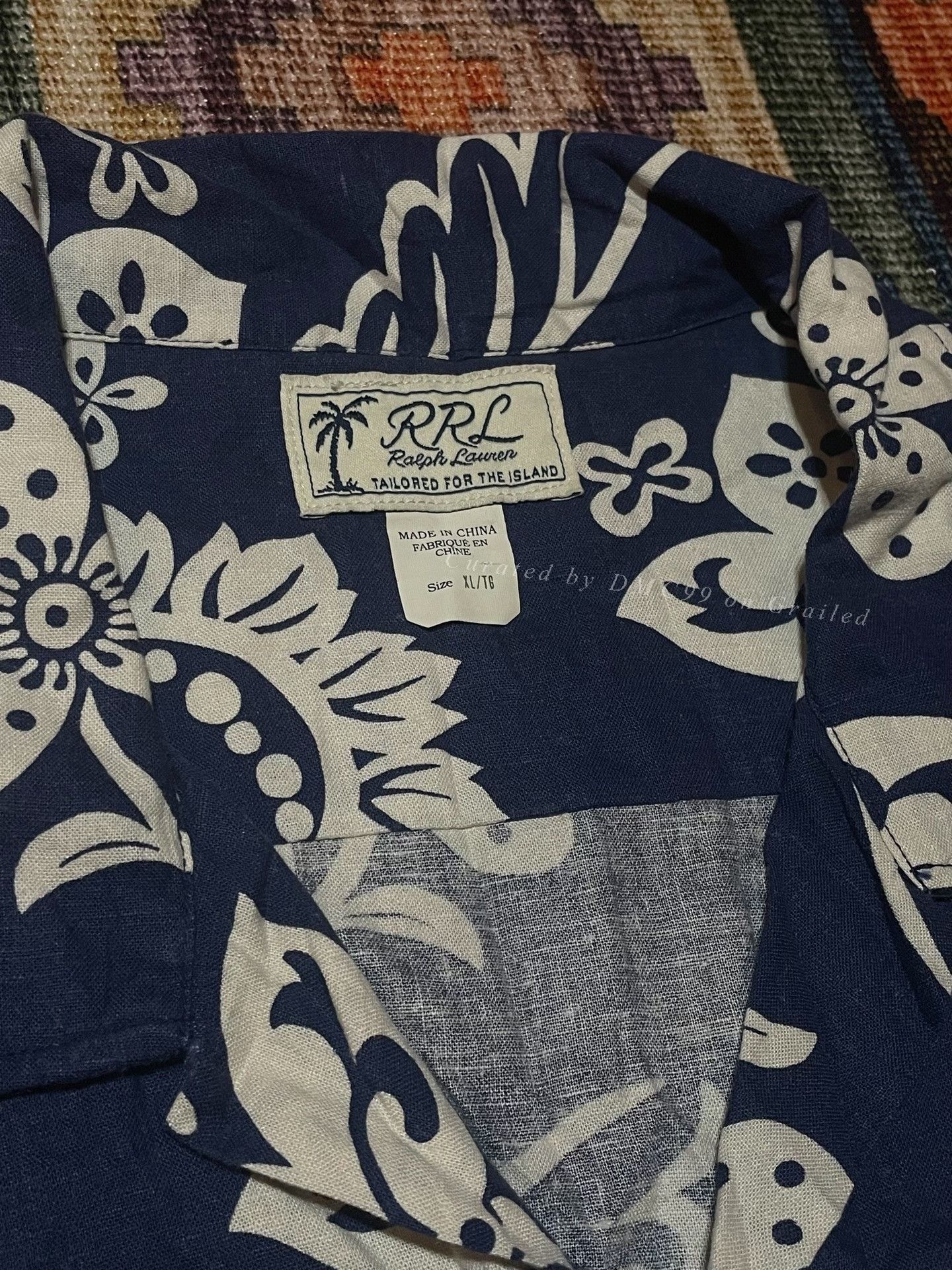 RRL Ralph Lauren RRL Indigo Print Linen Blend Hawaiian T-shirt XL Size US XL / EU 56 / 4 - 4 Thumbnail