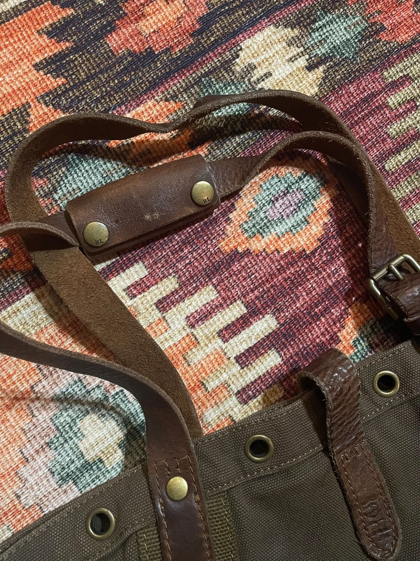 Polo Ralph Lauren RALPH LAUREN POLO Vintage Canvas Leather Tote Size ONE SIZE - 5 Thumbnail