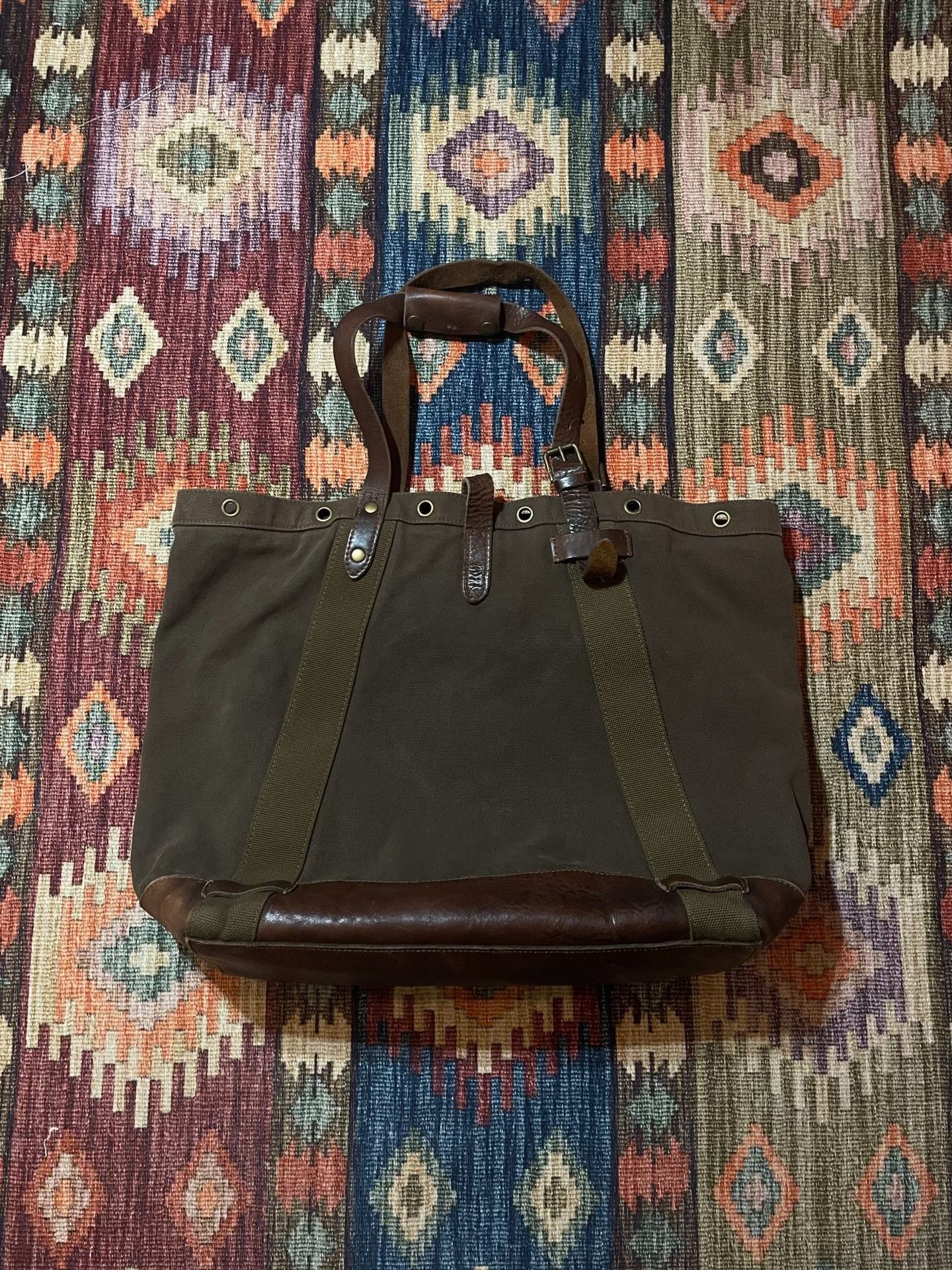 Polo Ralph Lauren RALPH LAUREN POLO Vintage Canvas Leather Tote Size ONE SIZE - 2 Thumbnail