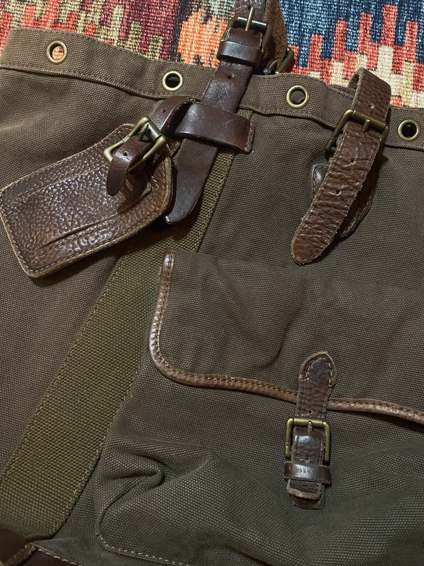 Polo Ralph Lauren RALPH LAUREN POLO Vintage Canvas Leather Tote Size ONE SIZE - 4 Thumbnail
