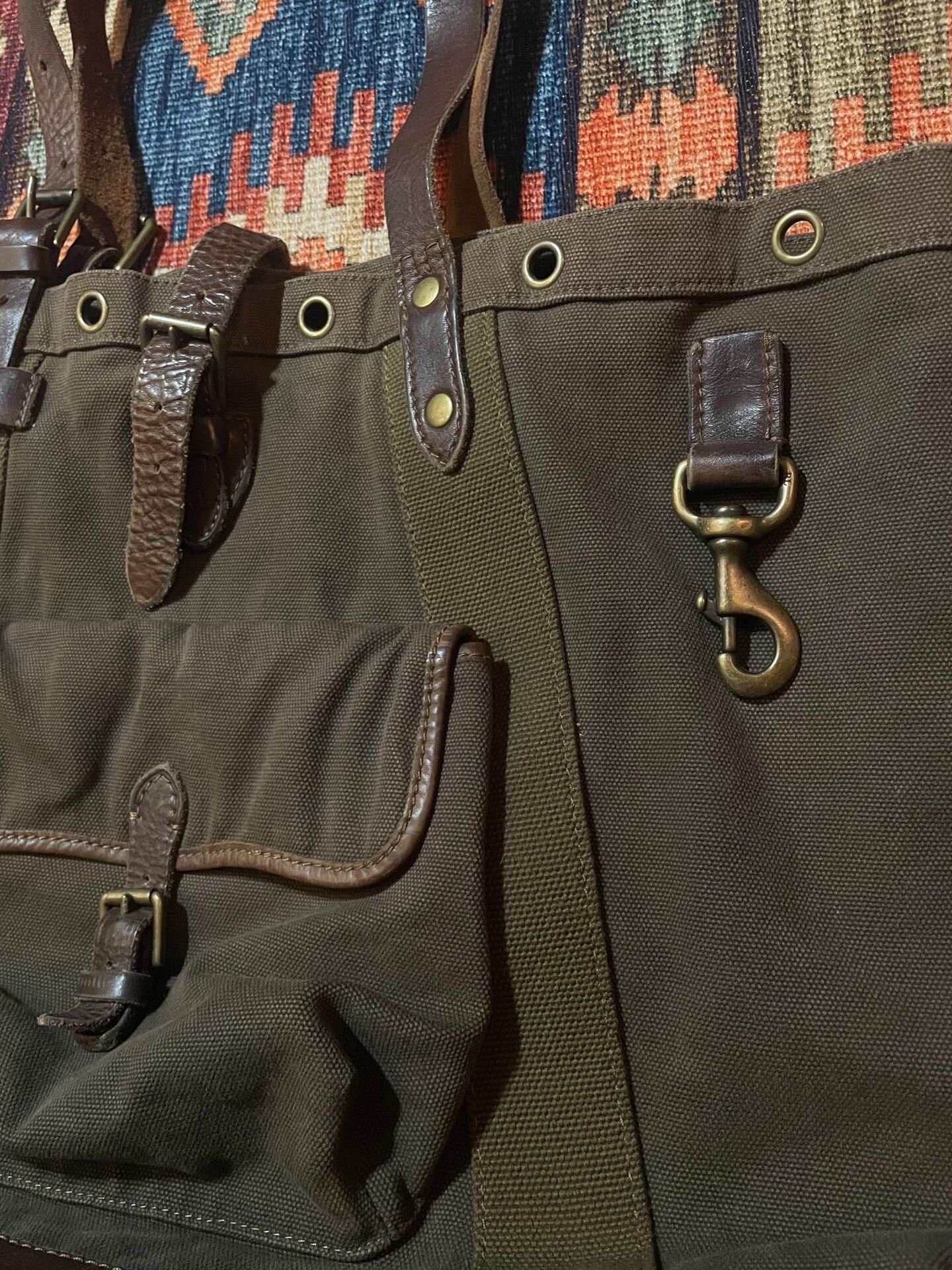Polo Ralph Lauren RALPH LAUREN POLO Vintage Canvas Leather Tote Size ONE SIZE - 3 Thumbnail