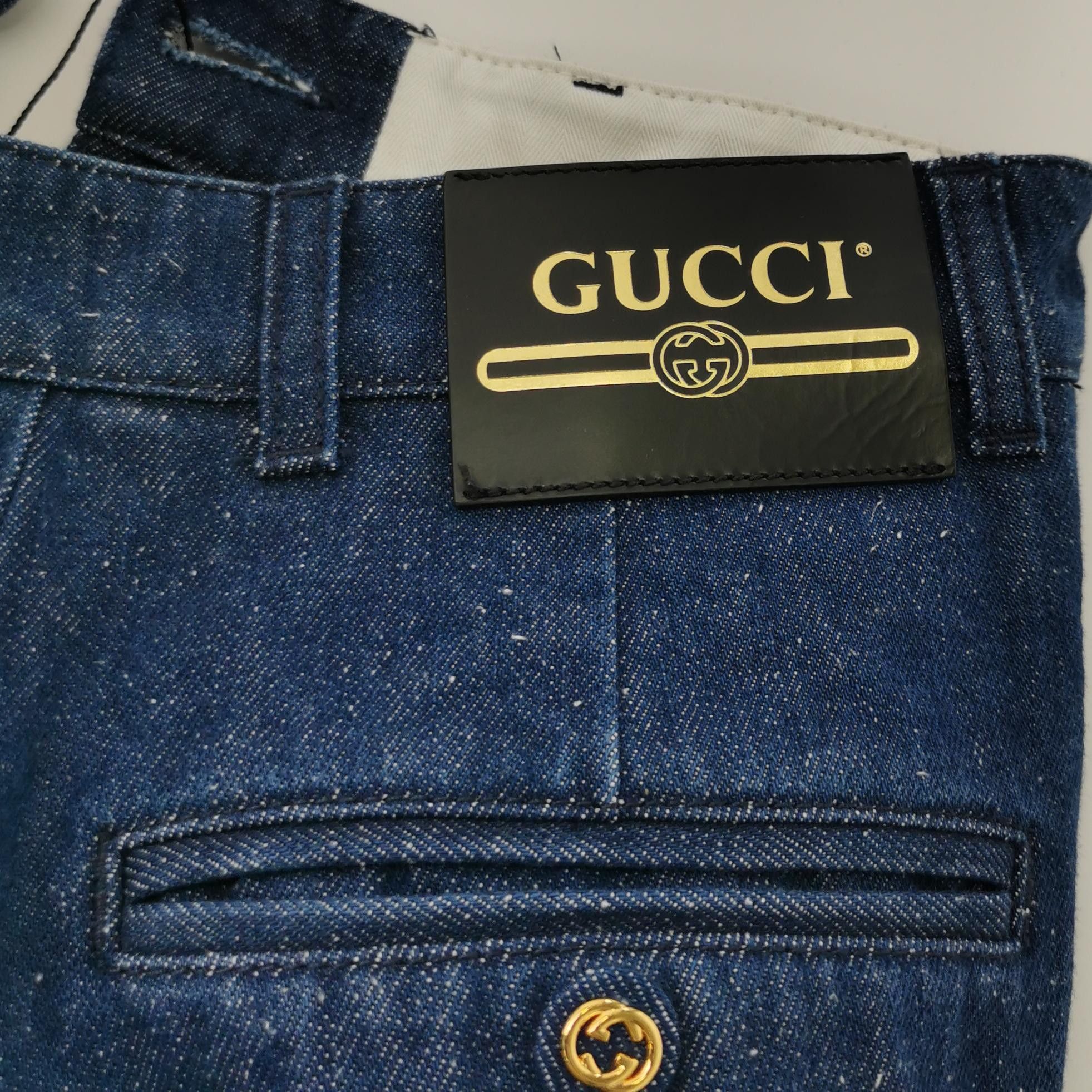 Gucci Gucci Logo Denim Shorts Size 36 Size 25" / US 0 / IT 36 - 3 Thumbnail