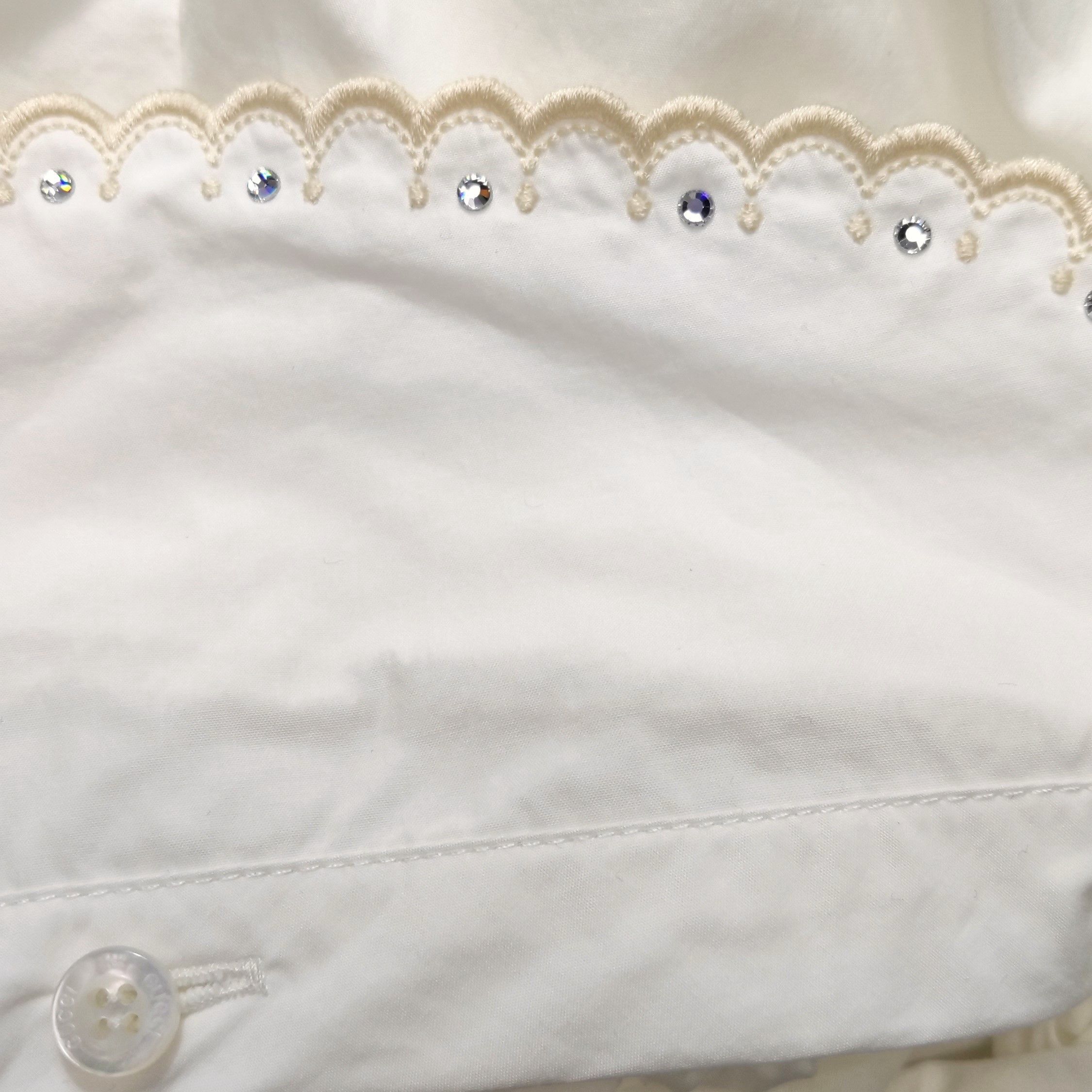 Gucci Gucci Crystal Collar White Blouse Size 40 Size S / US 4 / IT 40 - 9 Thumbnail