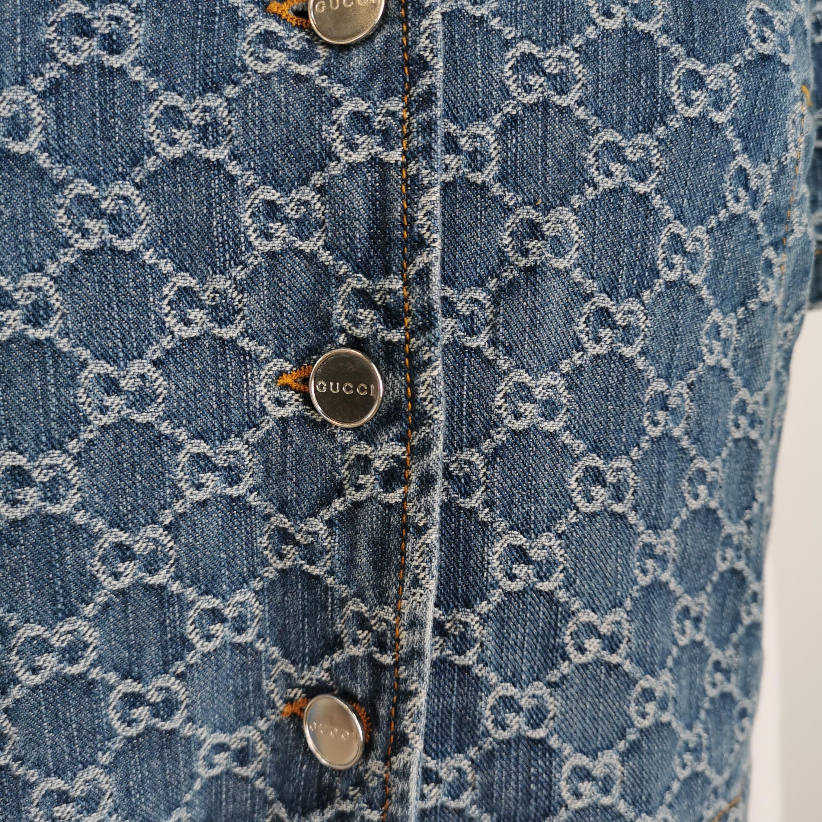 Gucci Gucci GG Monogram Denim Jacket Size 36 Size XS / US 0-2 / IT 36-38 - 3 Thumbnail