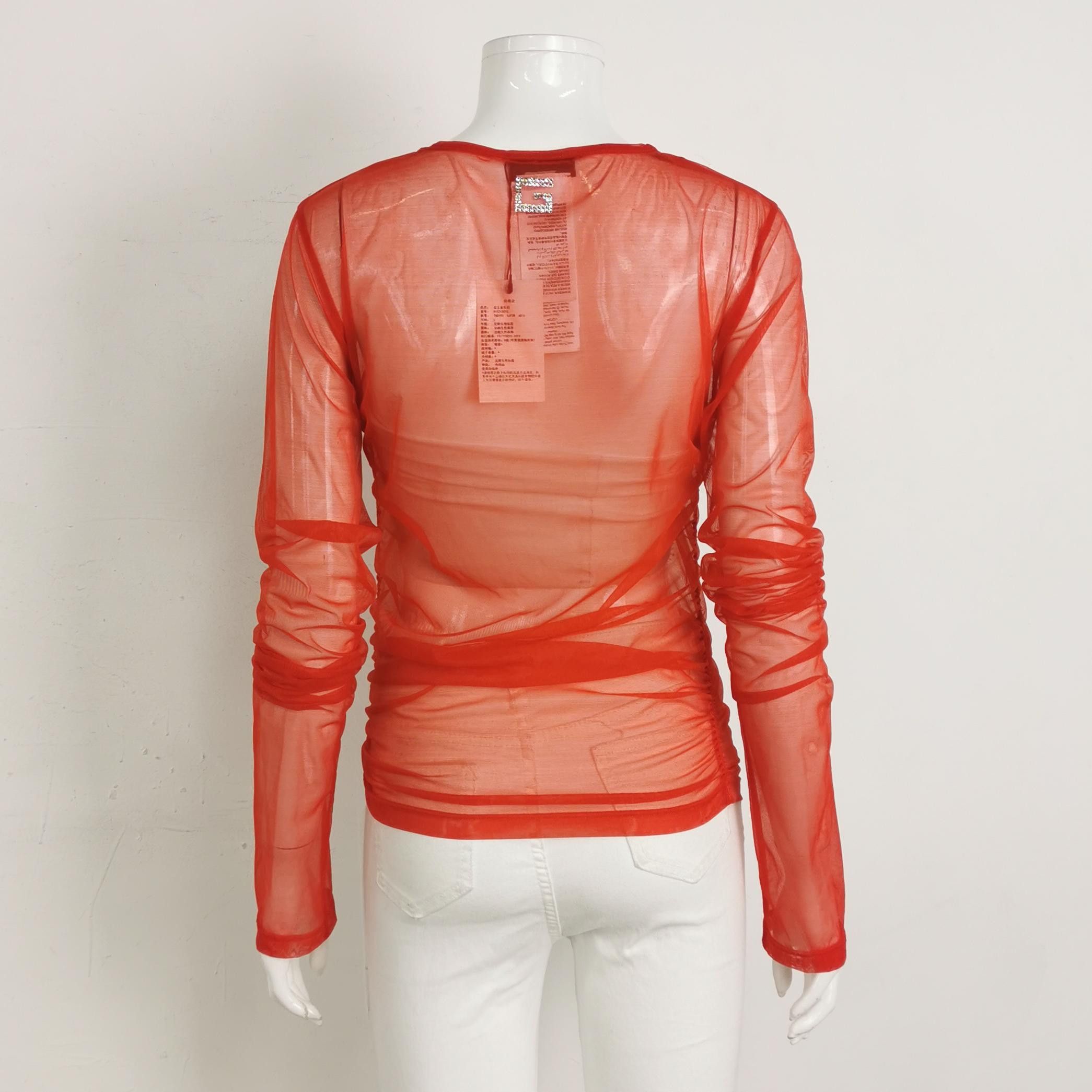 Gucci Gucci Rhinestone G Logo Sheer Top Size L Size L / US 10 / IT 46 - 2 Thumbnail