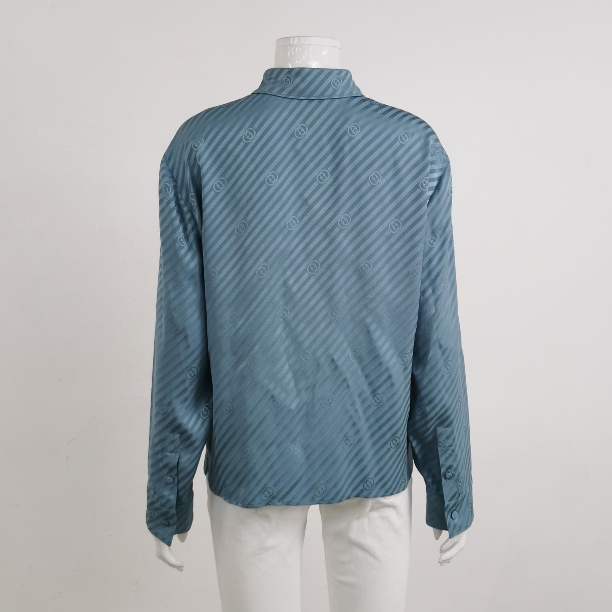 Gucci Gucci GG Monogram Silk Button Up Shirt Size S Size US S / EU 44-46 / 1 - 2 Thumbnail