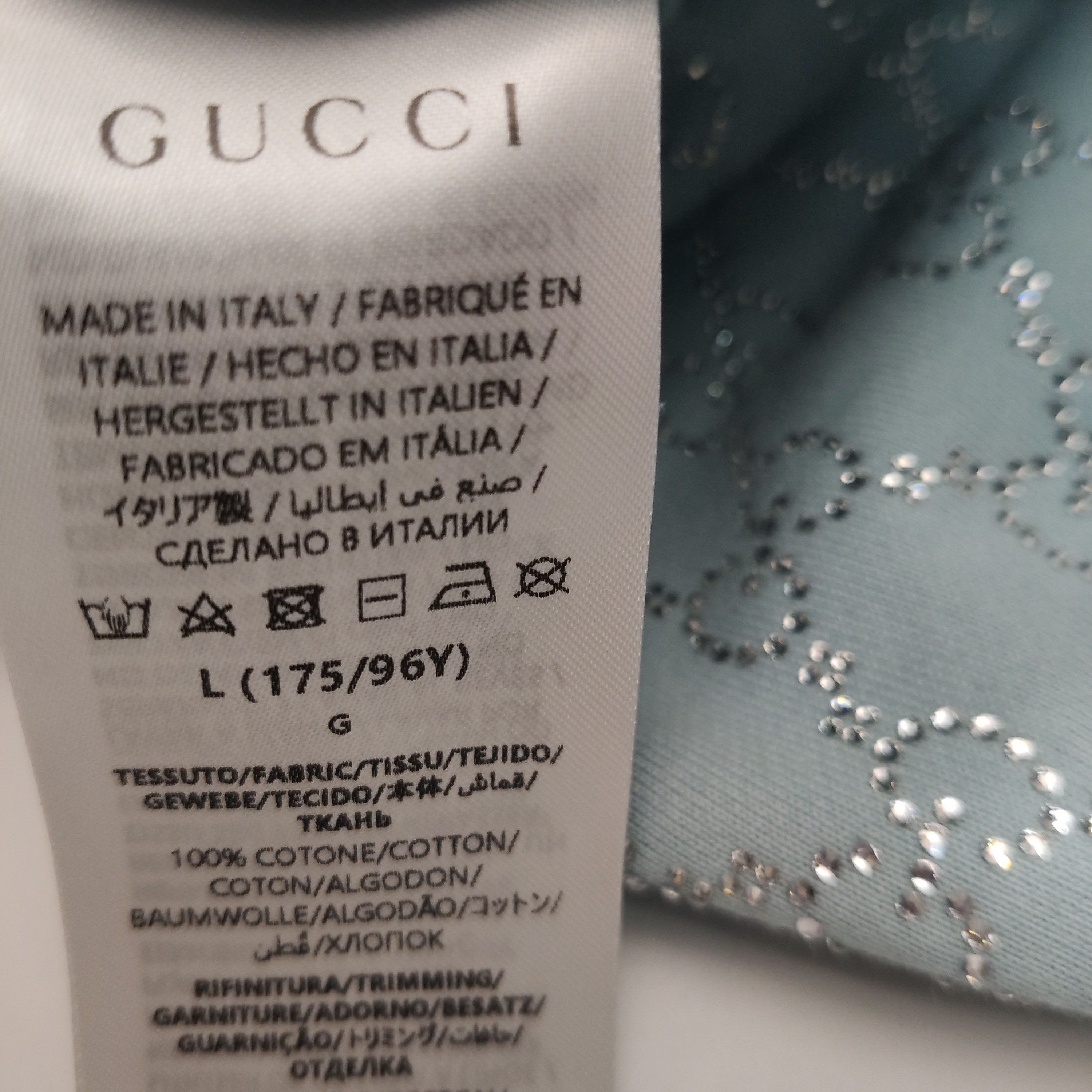 Gucci Gucci Rhinestone Monogram Sweatshirt Size L Size US L / EU 52-54 / 3 - 8 Thumbnail
