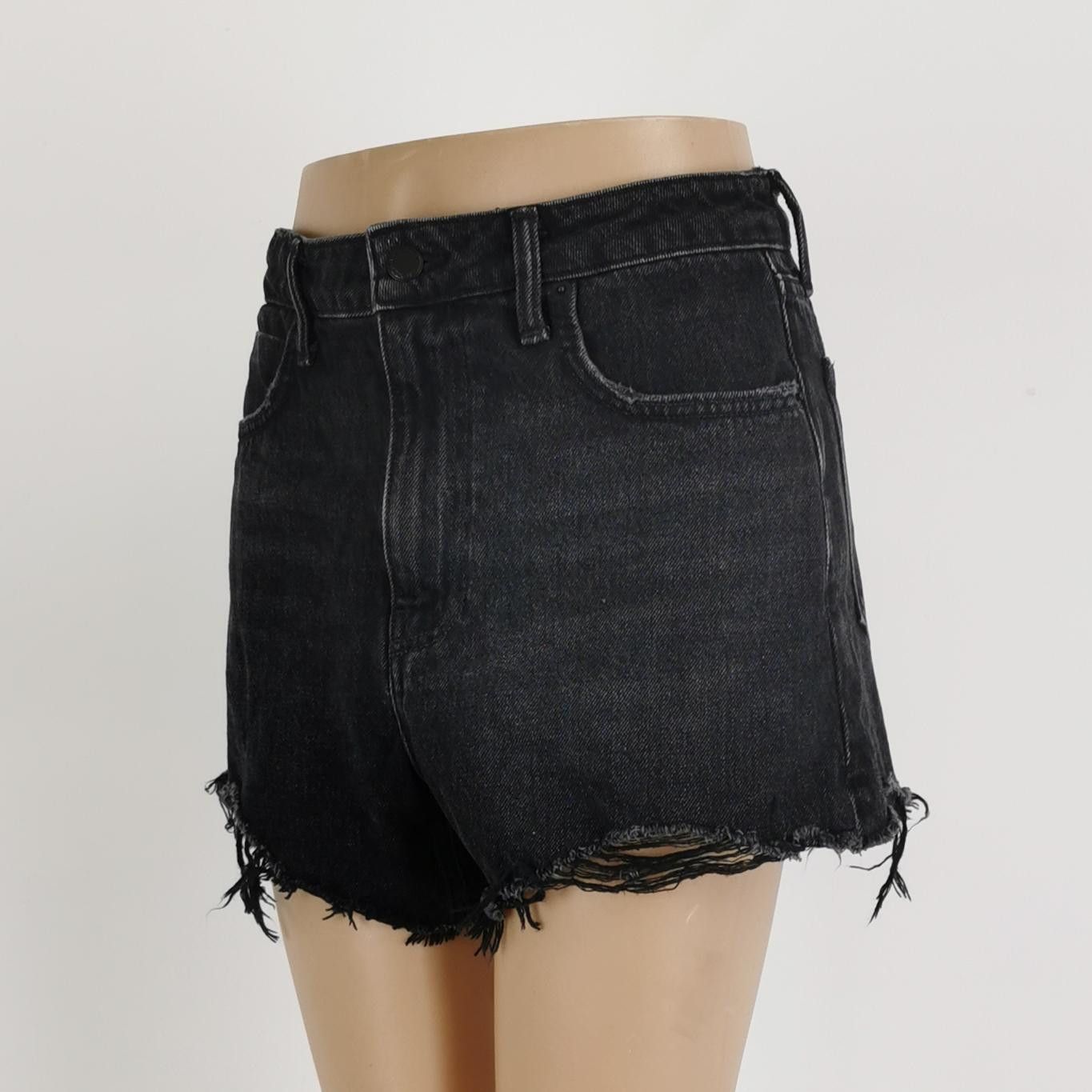 Alexander Wang Alexander Wang Black Denim Shorts Size 26 Size 26" / US 2 / IT 38 - 2 Thumbnail