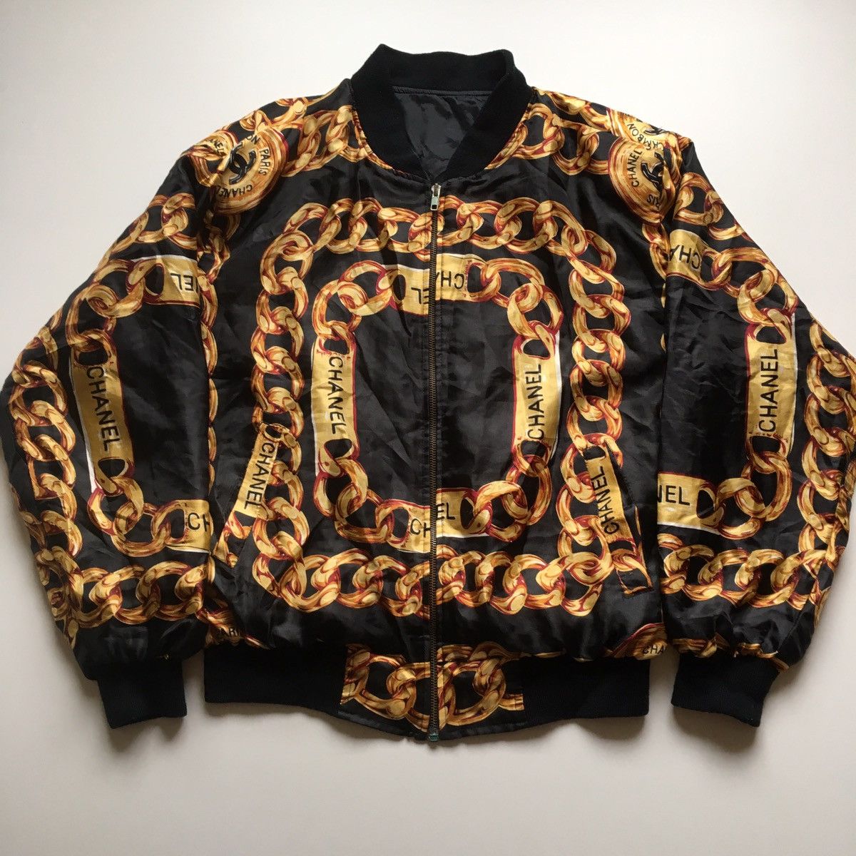 Chanel silk hot sale bomber jacket