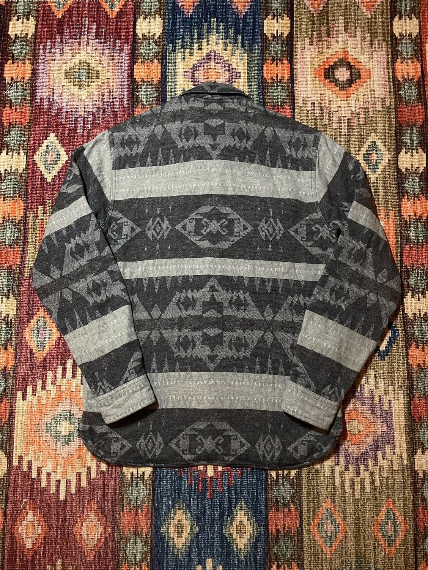 RRL Ralph Lauren RRL Charcoal Houndstooth Wool Blend Shirt Size US M / EU 48-50 / 2 - 2 Thumbnail