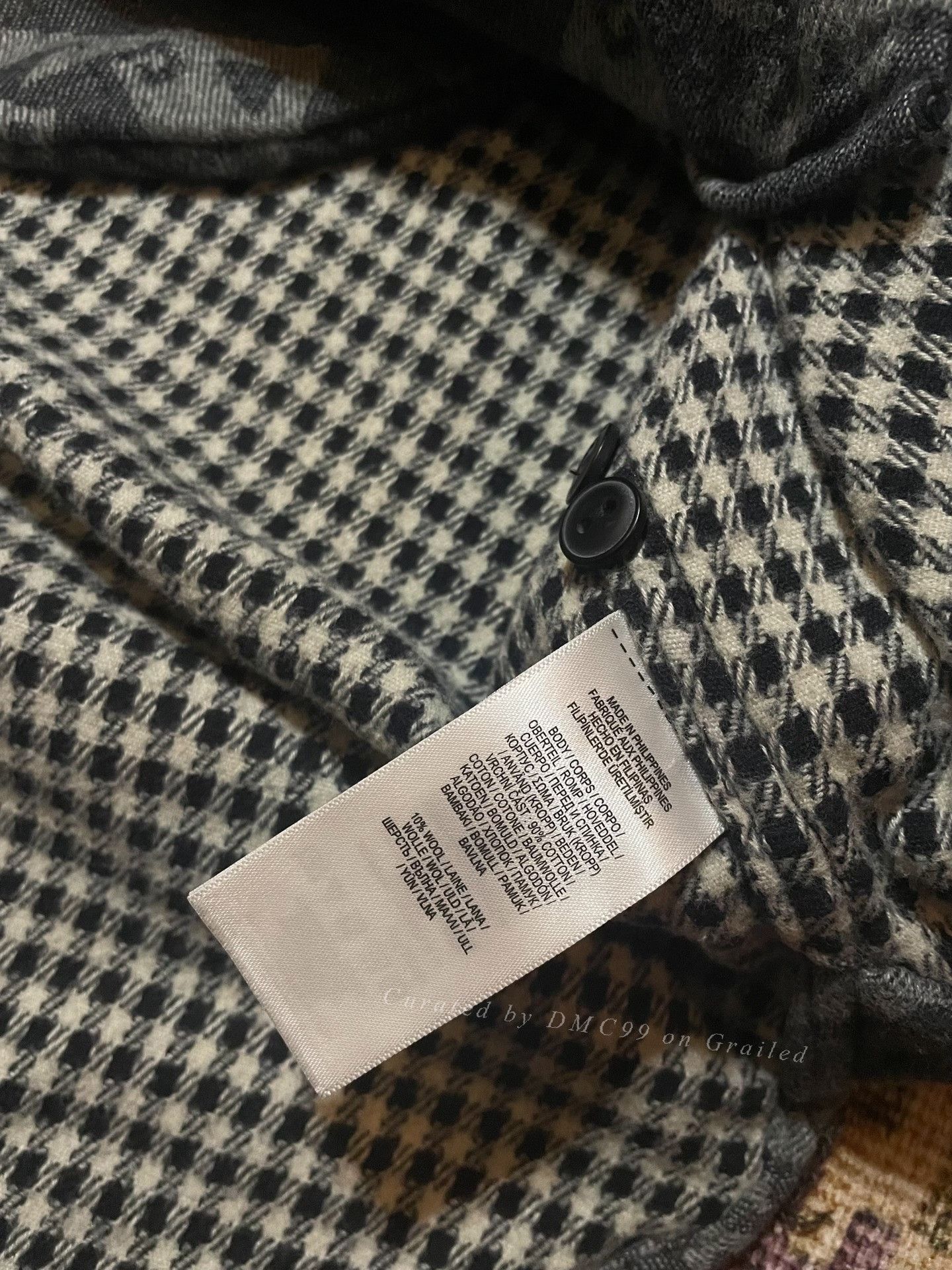 RRL Ralph Lauren RRL Charcoal Houndstooth Wool Blend Shirt Size US M / EU 48-50 / 2 - 8 Thumbnail