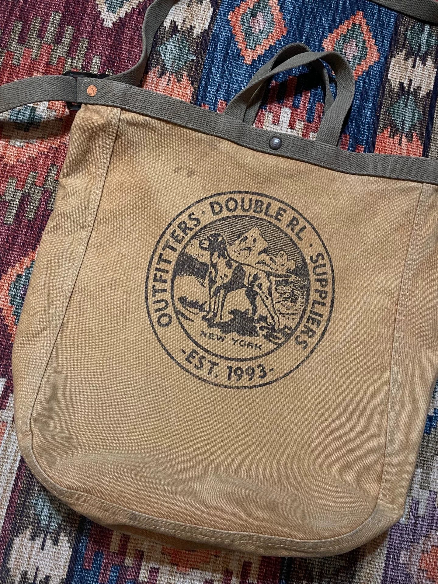 RRL Ralph Lauren RRL Discontinued Canvas Dog Print Crossbody Size ONE SIZE - 3 Thumbnail