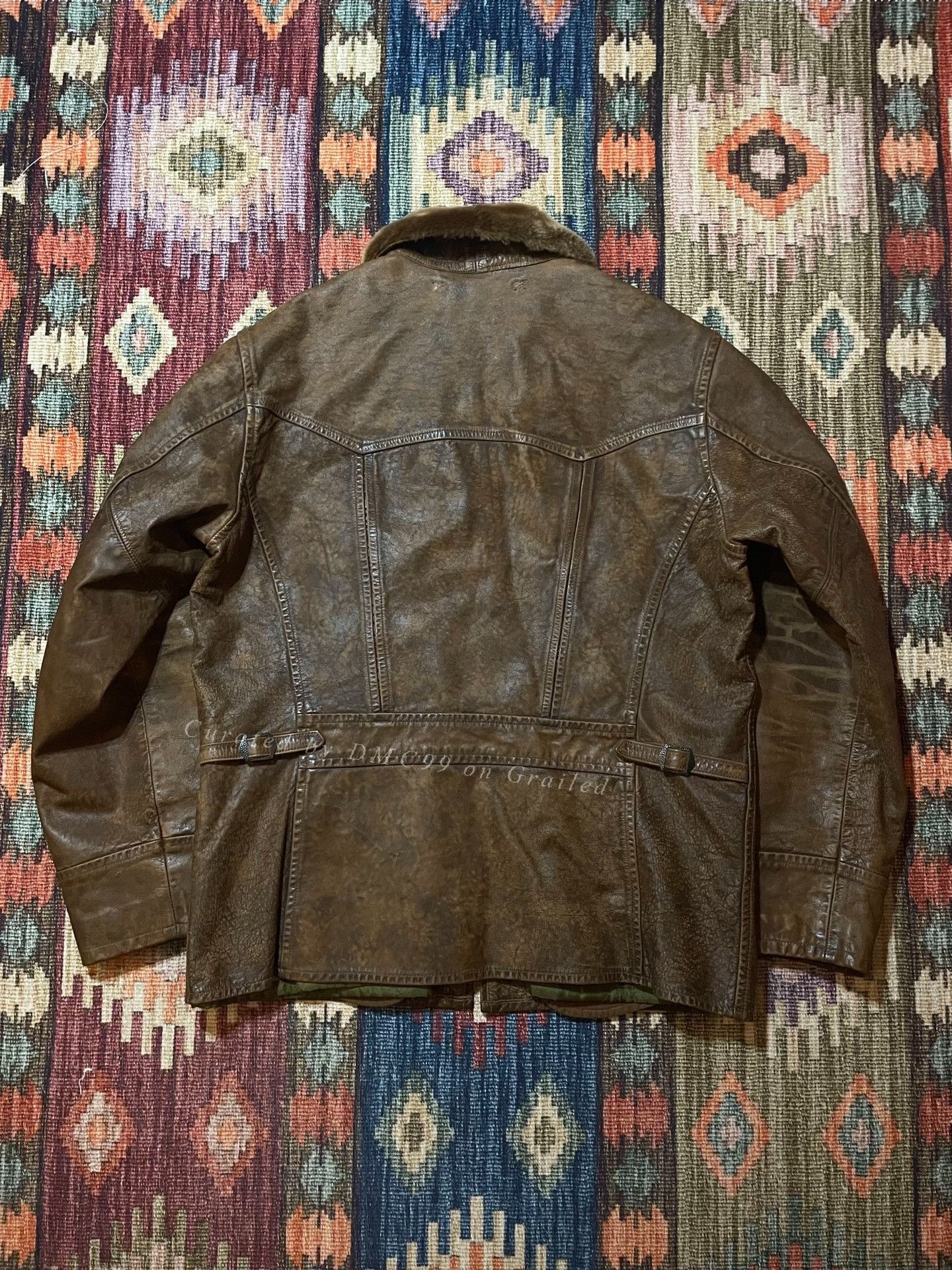 RRL Ralph Lauren RRL Distressed Leather Jacket w/Fur Collar Size US M / EU 48-50 / 2 - 2 Thumbnail