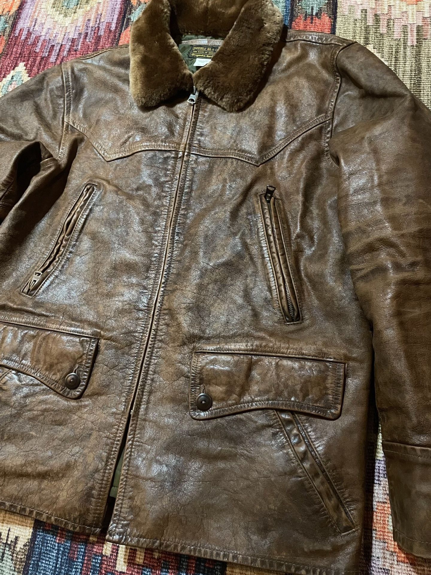 RRL Ralph Lauren RRL Distressed Leather Jacket w/Fur Collar Size US M / EU 48-50 / 2 - 4 Thumbnail