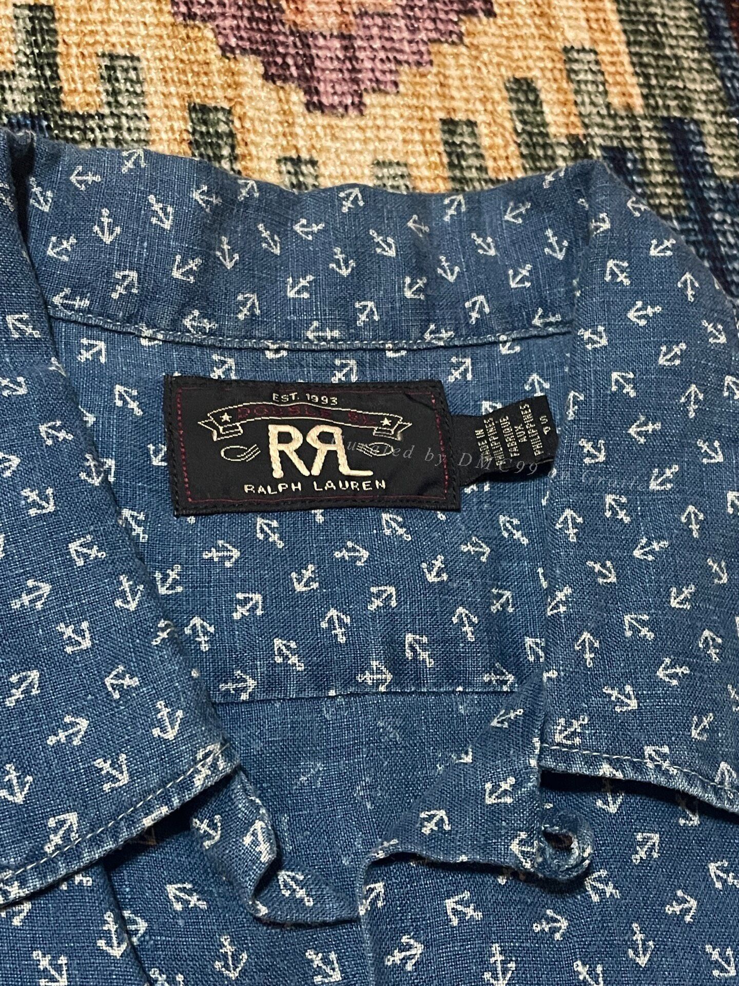RRL Ralph Lauren RRL Old Style Anchor Indigo Shirt T-shirt S Size US S / EU 44-46 / 1 - 3 Thumbnail