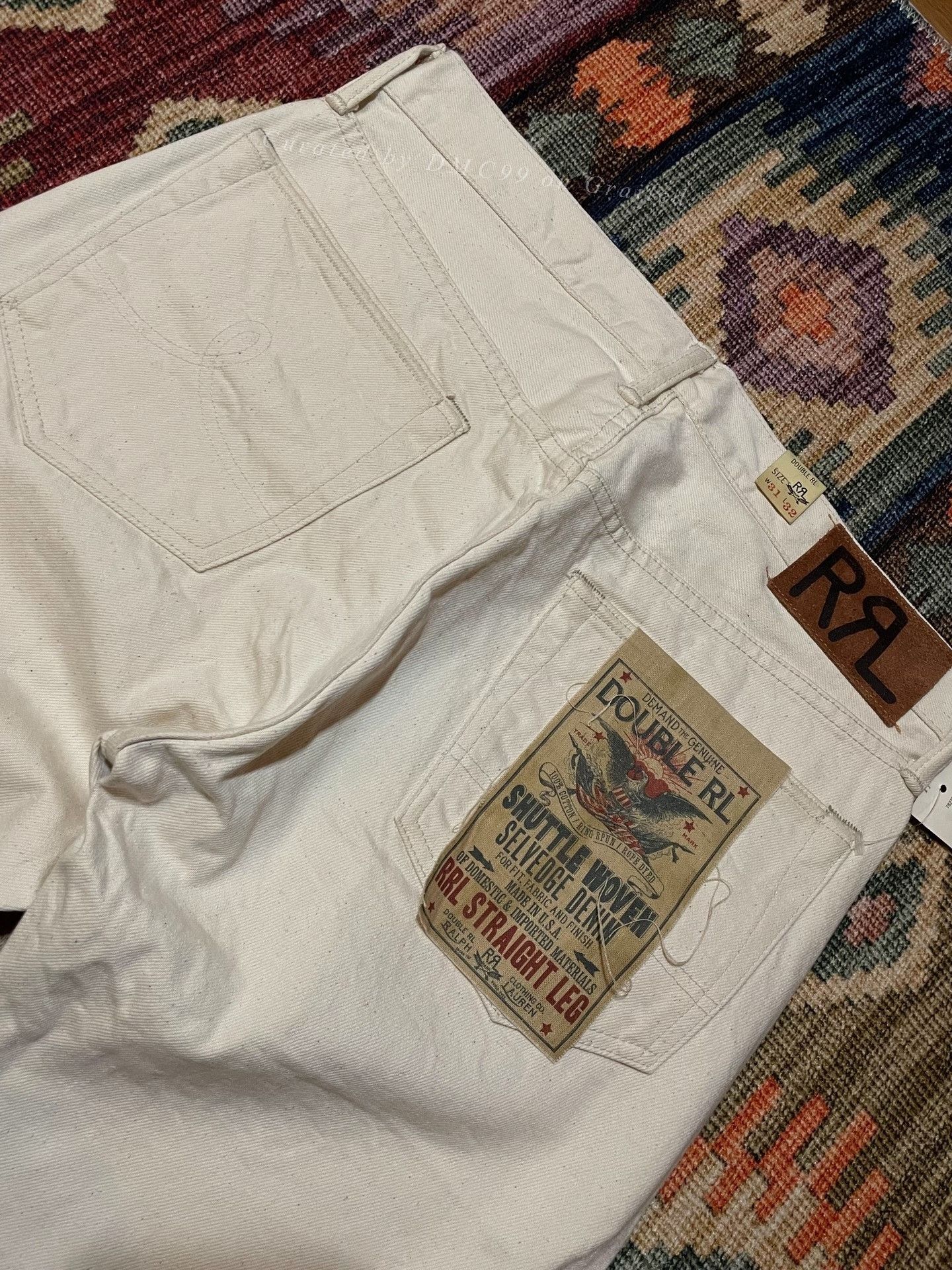 RRL Ralph Lauren RRL Japanese Cotton Straight Leg White Jeans Size US 32 / EU 48 - 7 Thumbnail