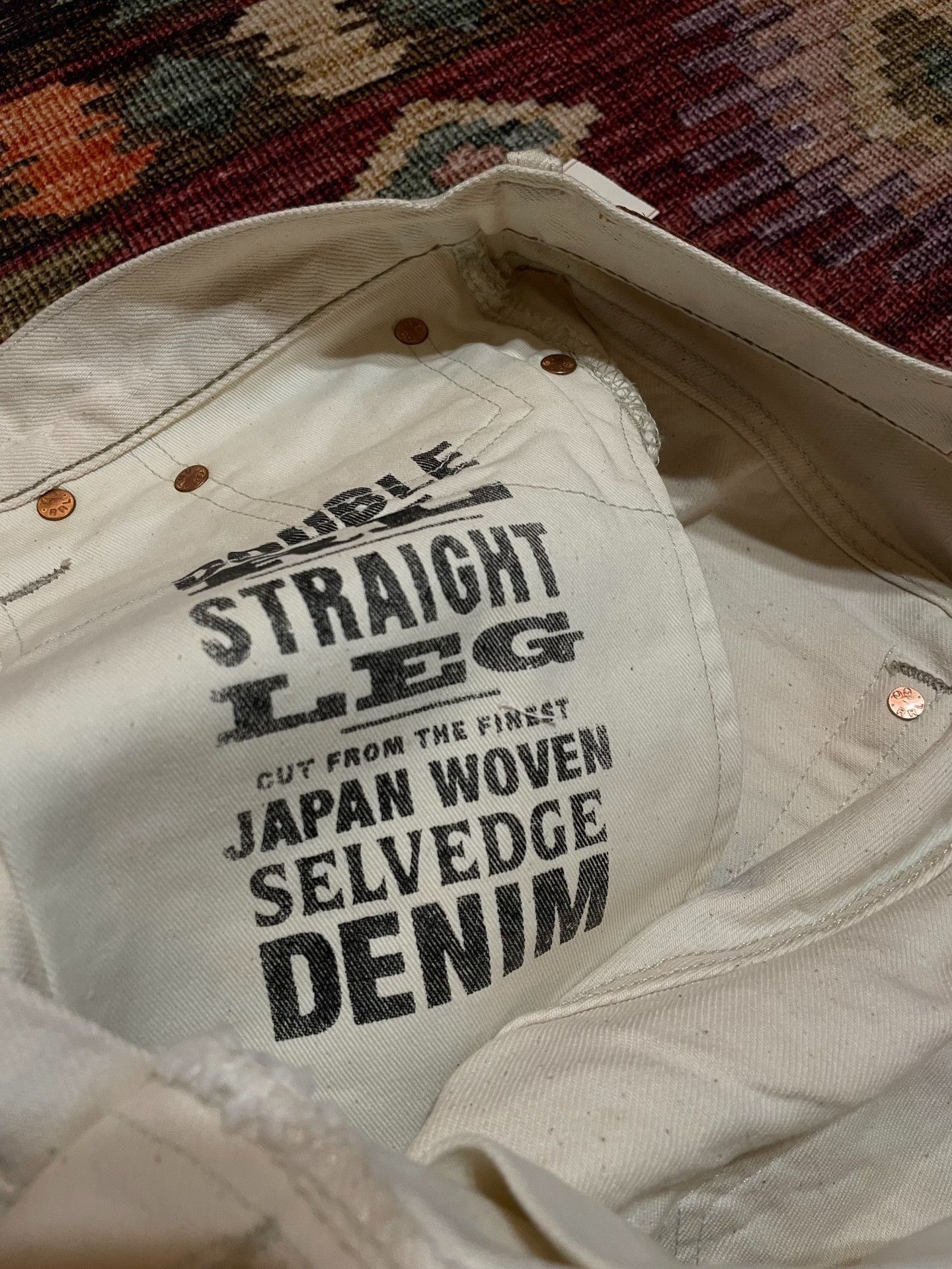 RRL Ralph Lauren RRL Japanese Cotton Straight Leg White Jeans Size US 32 / EU 48 - 5 Thumbnail