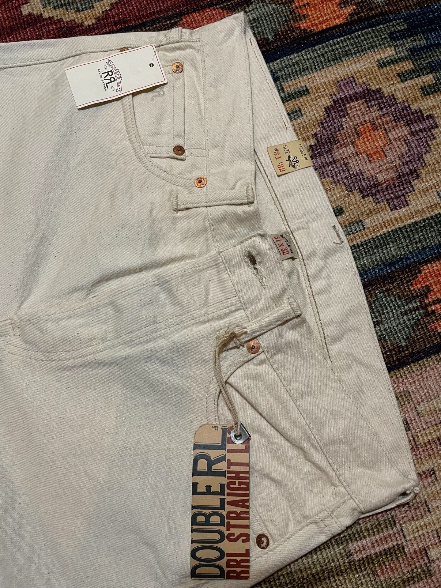 RRL Ralph Lauren RRL Japanese Cotton Straight Leg White Jeans Size US 32 / EU 48 - 4 Thumbnail