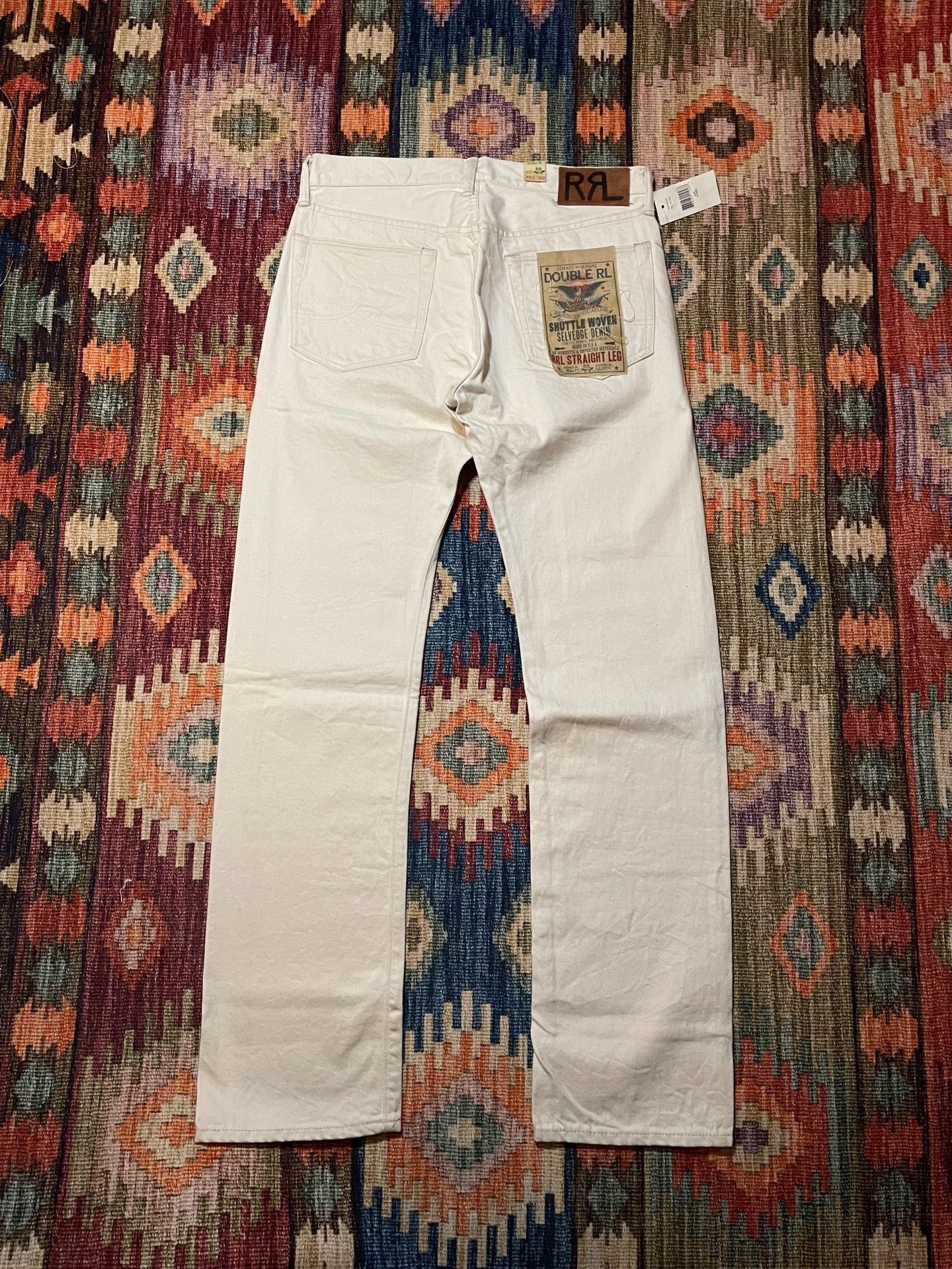 RRL Ralph Lauren RRL Japanese Cotton Straight Leg White Jeans Size US 32 / EU 48 - 2 Thumbnail
