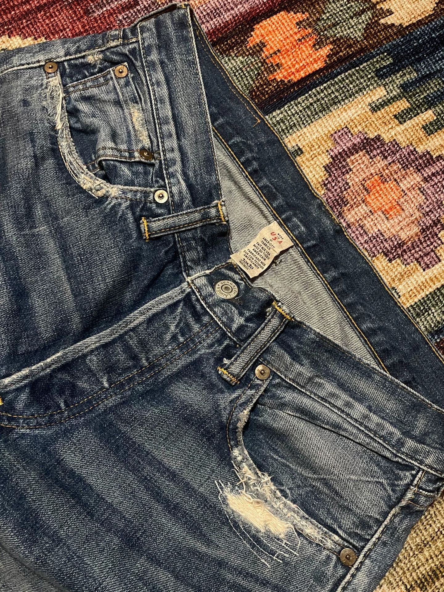 RRL Ralph Lauren RRL 2015 Depp Style US Distressed Patched Jeans Size US 30 / EU 46 - 5 Thumbnail