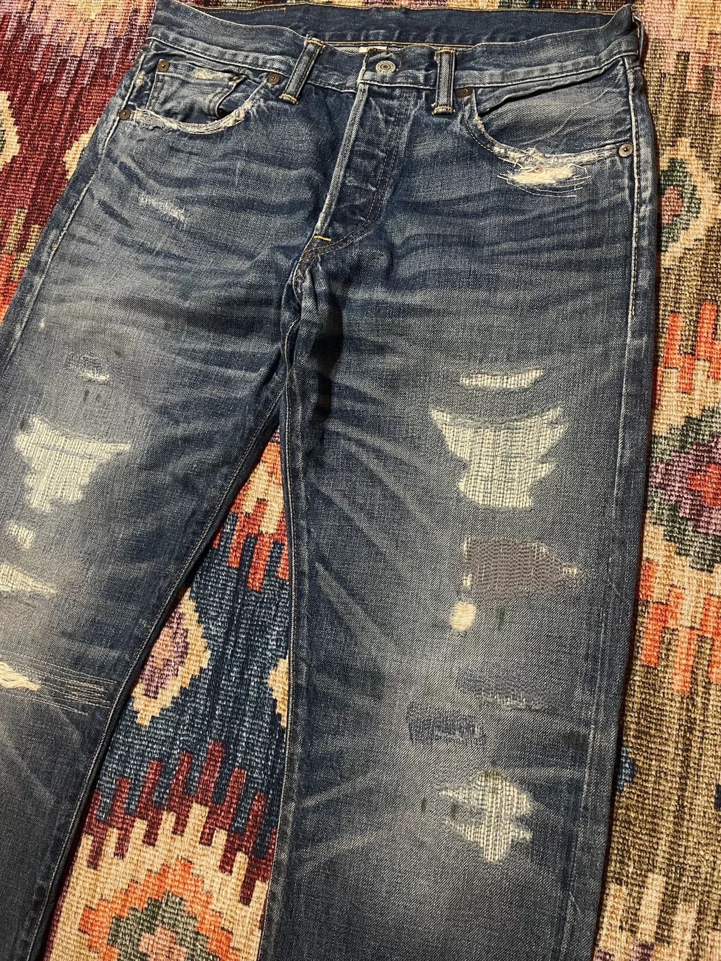 RRL Ralph Lauren RRL 2015 Depp Style US Distressed Patched Jeans Size US 30 / EU 46 - 3 Thumbnail