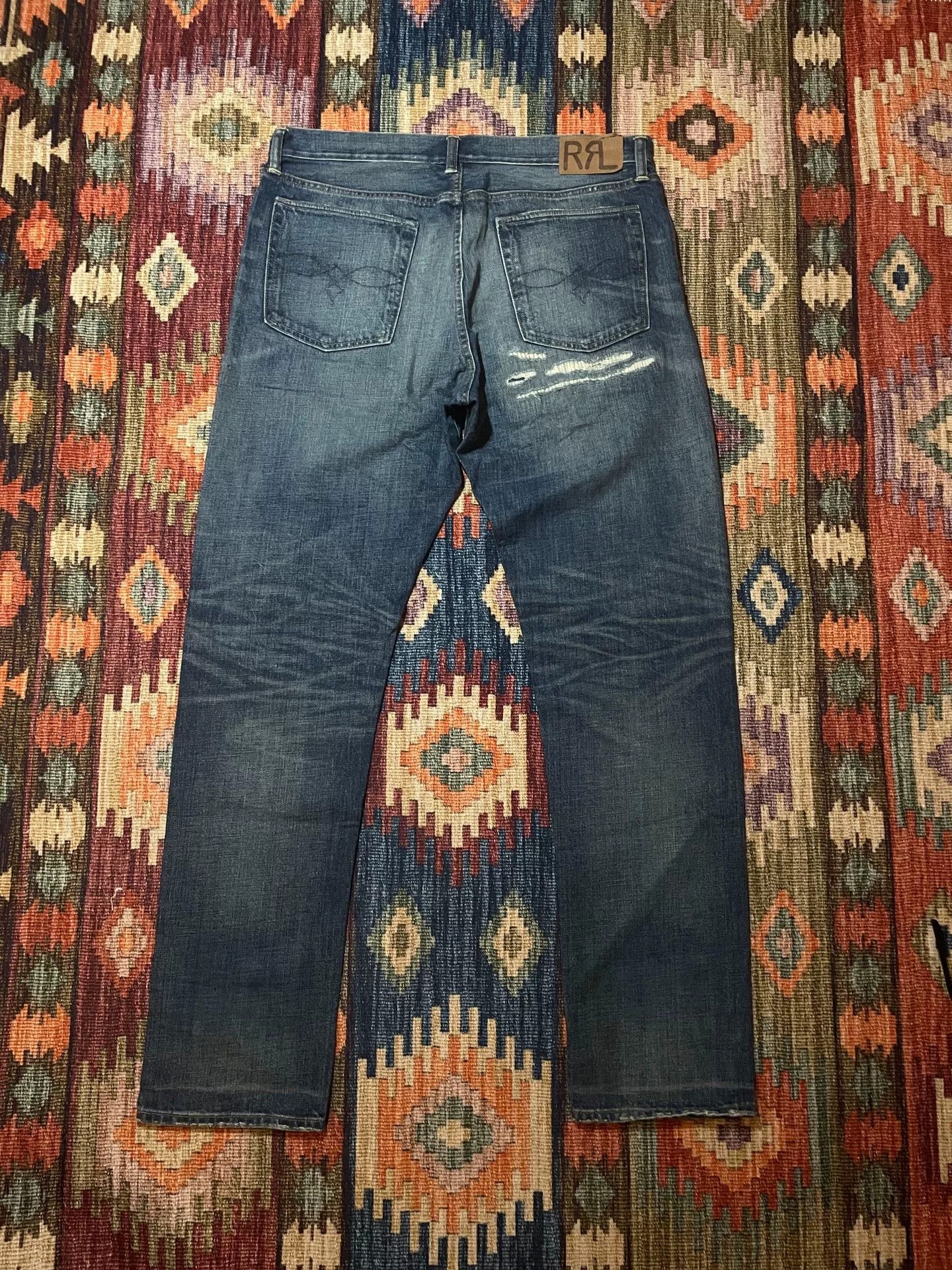 RRL Ralph Lauren RRL Vintage Mexico Washed Distressed Jeans Size US 36 / EU 52 - 2 Thumbnail