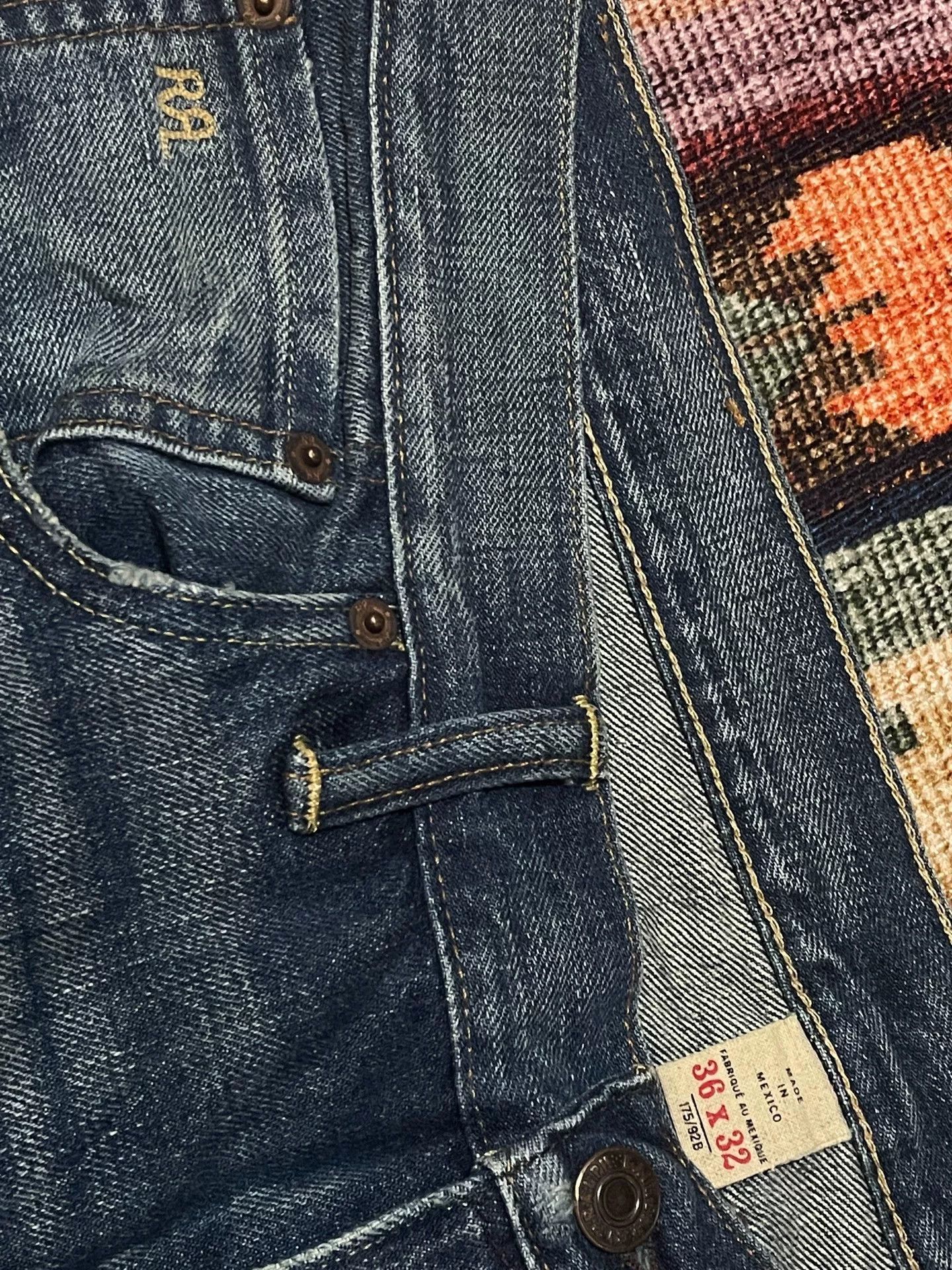 RRL Ralph Lauren RRL Vintage Mexico Washed Distressed Jeans Size US 36 / EU 52 - 3 Thumbnail