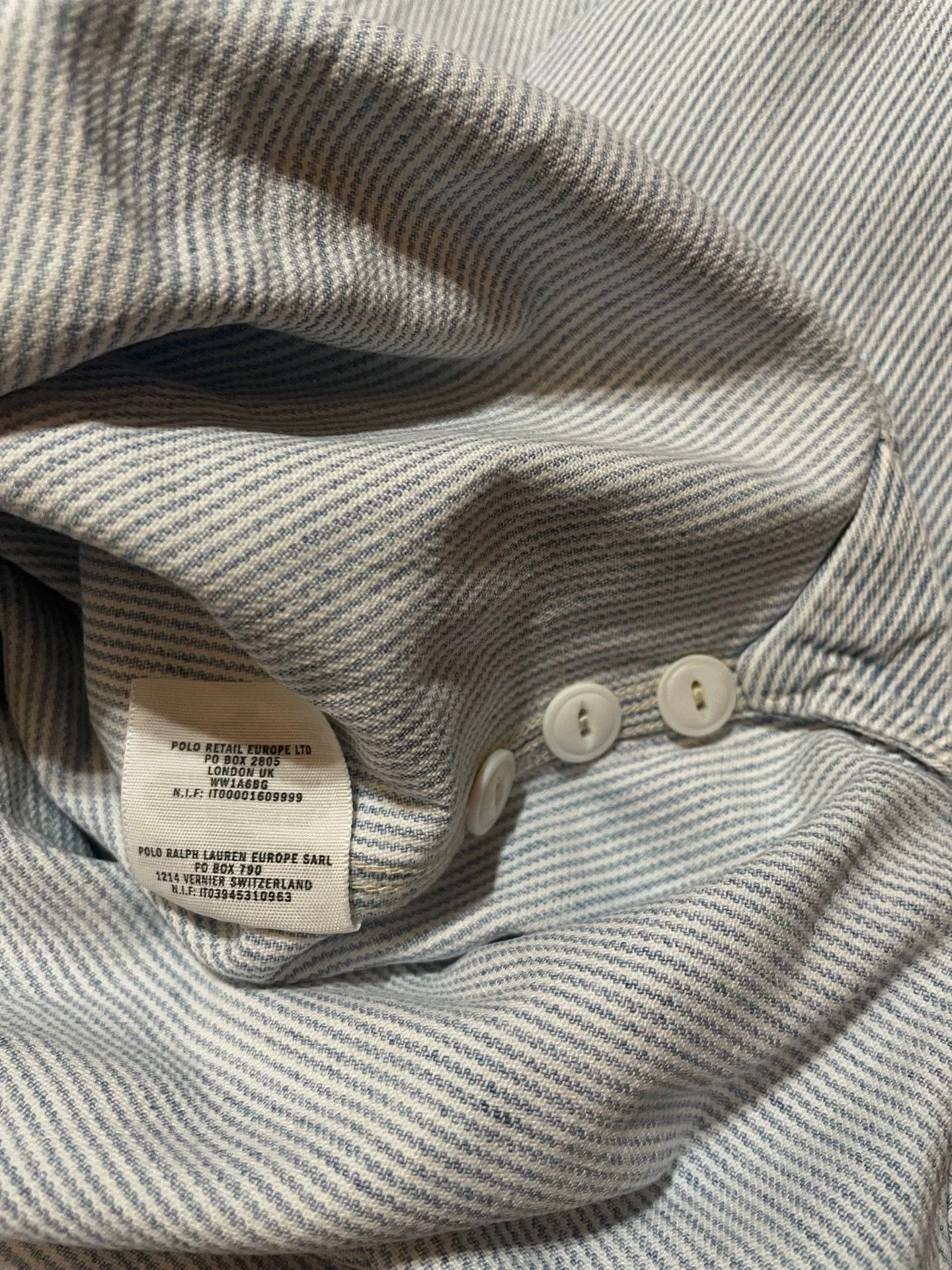 RRL Ralph Lauren RRL Vintage White Gray Stripe Work Shirt Size US M / EU 48-50 / 2 - 8 Thumbnail