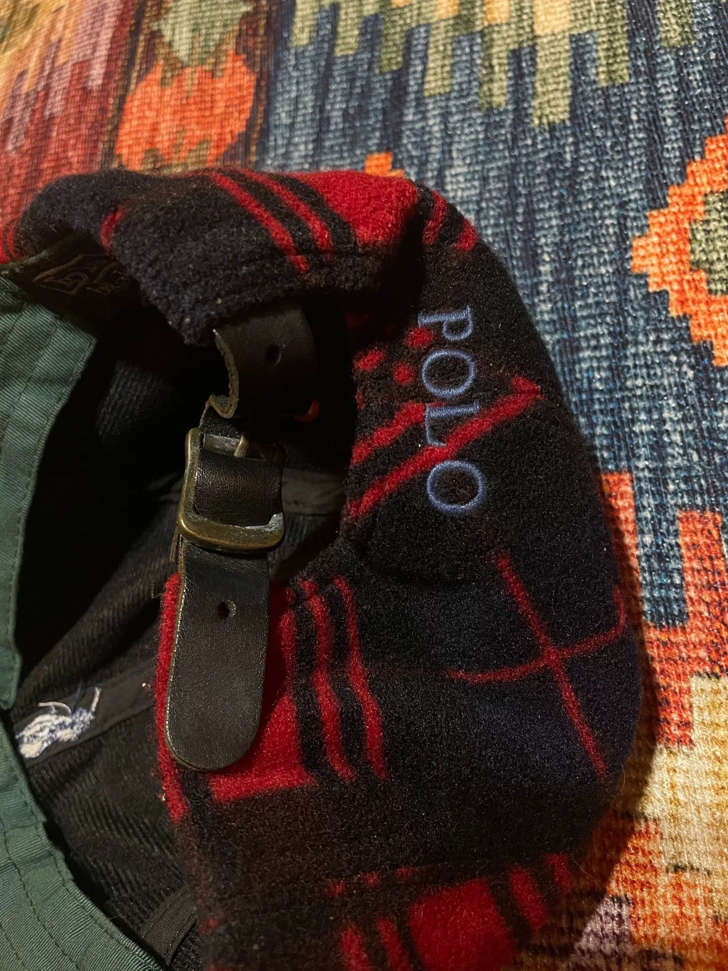 Polo Ralph Lauren Polo Ralph Lauren Plaid Wool Leather Brim Cap Size ONE SIZE - 4 Thumbnail