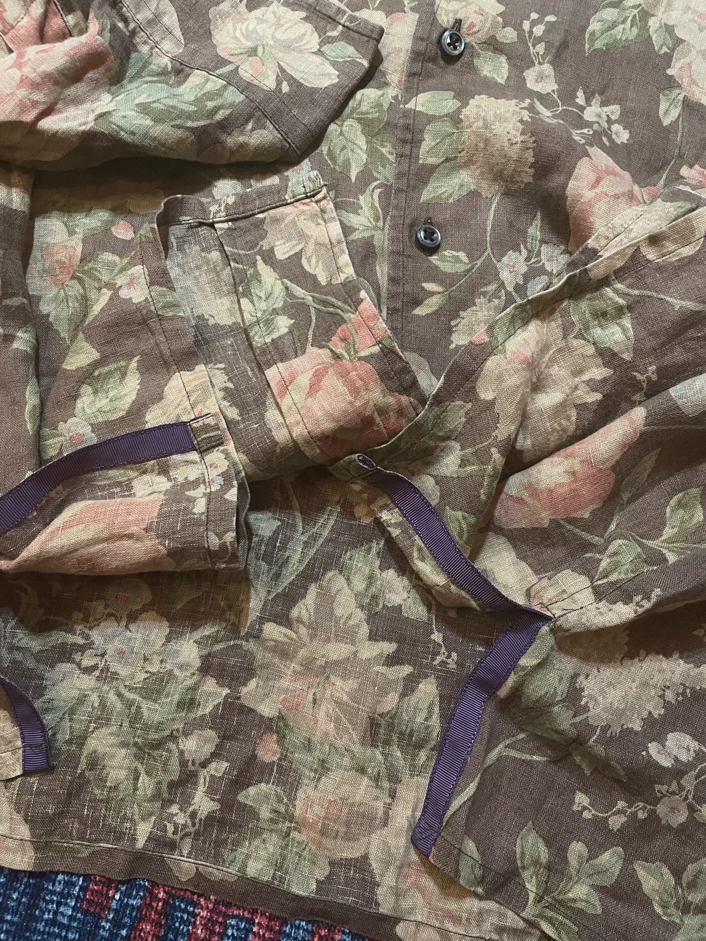 Ralph Lauren Ralph Lauren Purple Label Floral Linen Shirt Size US M / EU 48-50 / 2 - 7 Thumbnail
