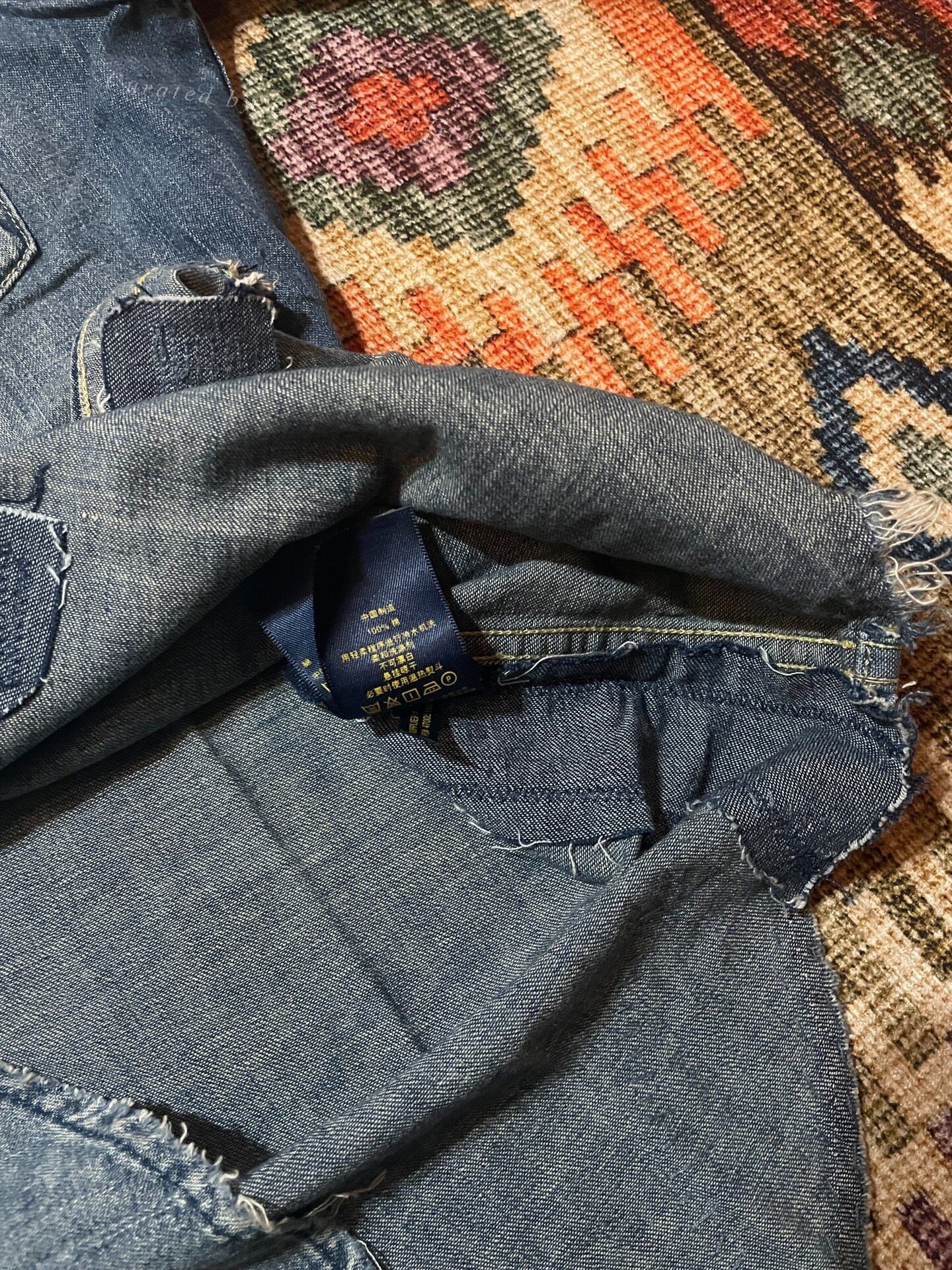 Ralph Lauren Ralph Lauren Distressed Patch Western Denim Shirt Size US S / EU 44-46 / 1 - 9 Thumbnail
