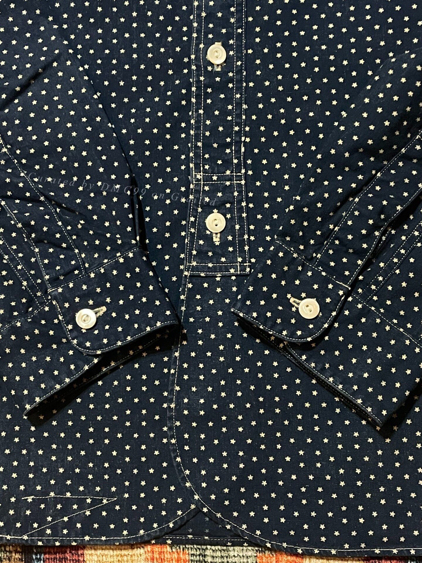 RRL Ralph Lauren RRL Vintage Indigo Star Work Shirt Size US S / EU 44-46 / 1 - 5 Thumbnail