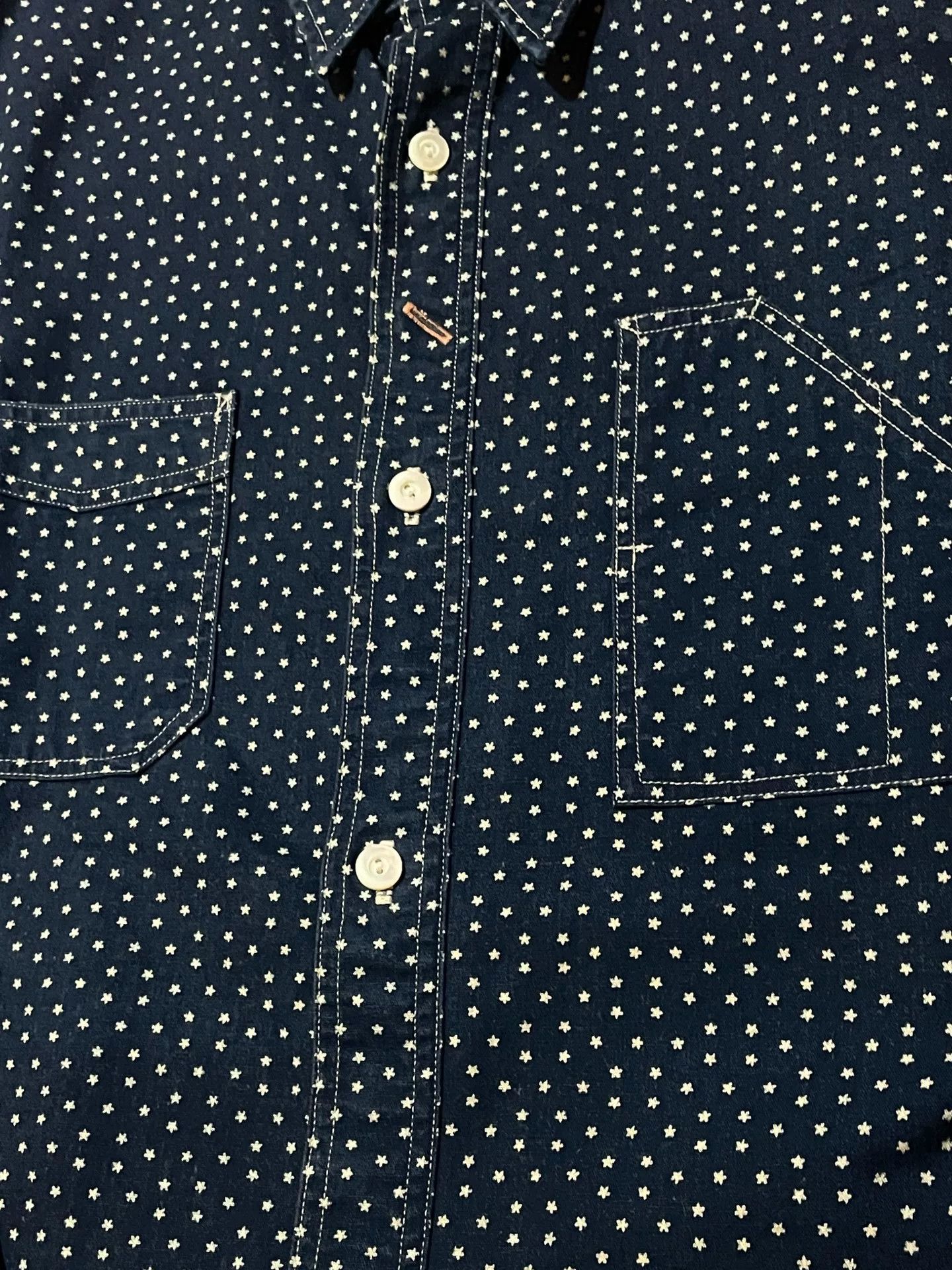 RRL Ralph Lauren RRL Vintage Indigo Star Work Shirt Size US S / EU 44-46 / 1 - 4 Thumbnail