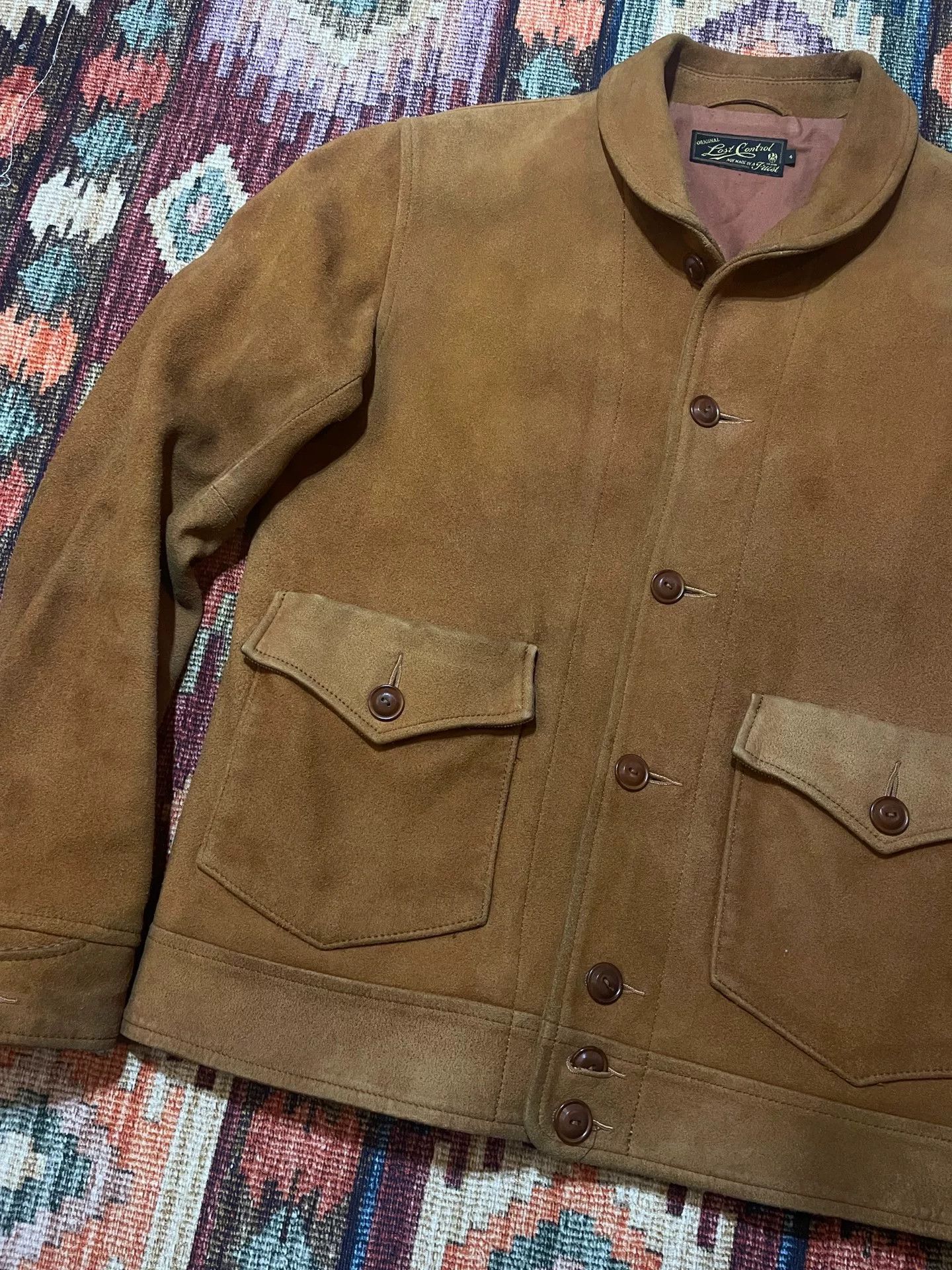 Vintage Lost Control Classic Suede 30s Saxon Jacket Size US XL / EU 56 / 4 - 4 Thumbnail