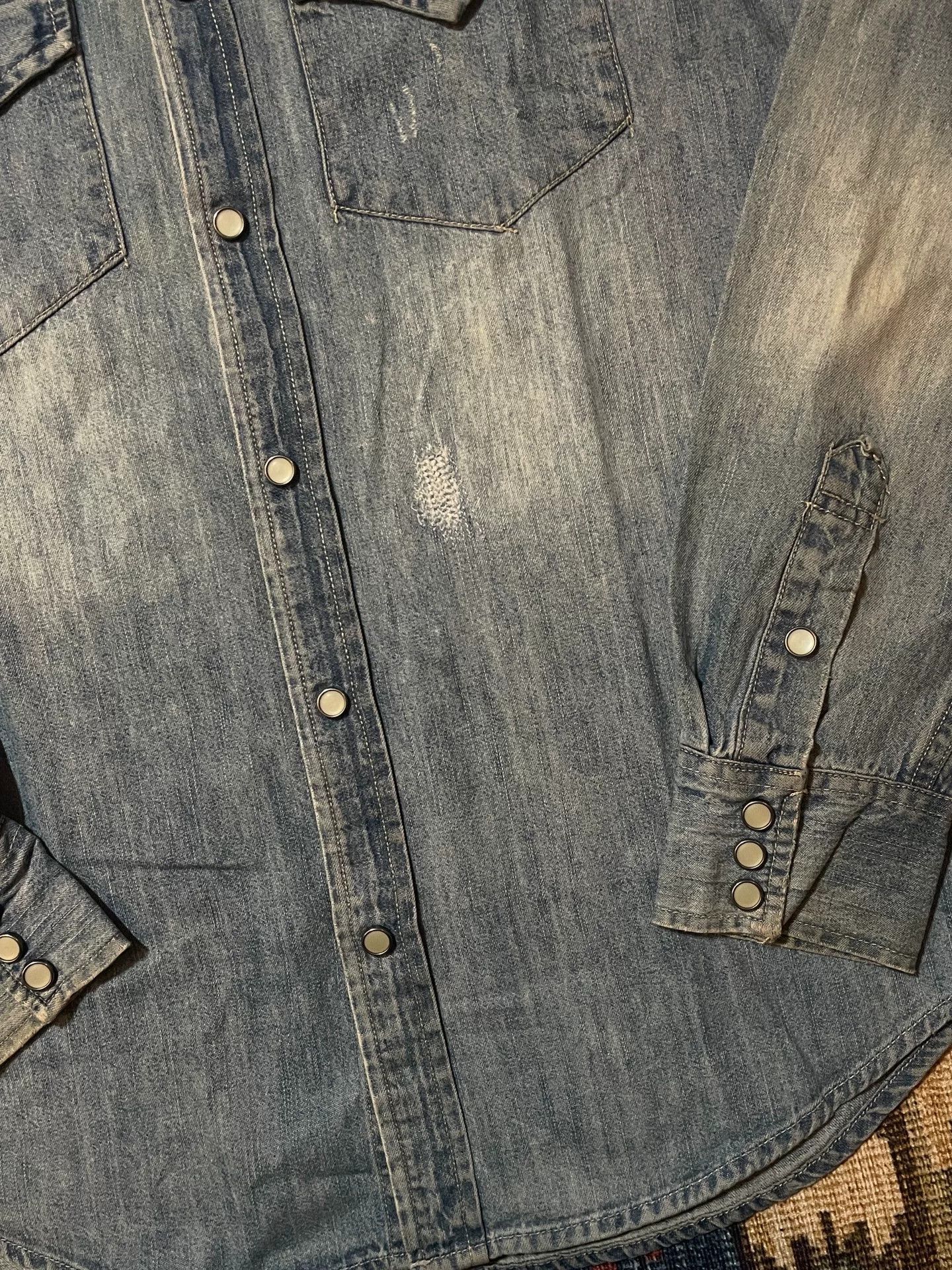 Denim & Supply Ralph Lauren Ralph Lauren Distressed Washed Denim Shirt Size US S / EU 44-46 / 1 - 6 Thumbnail