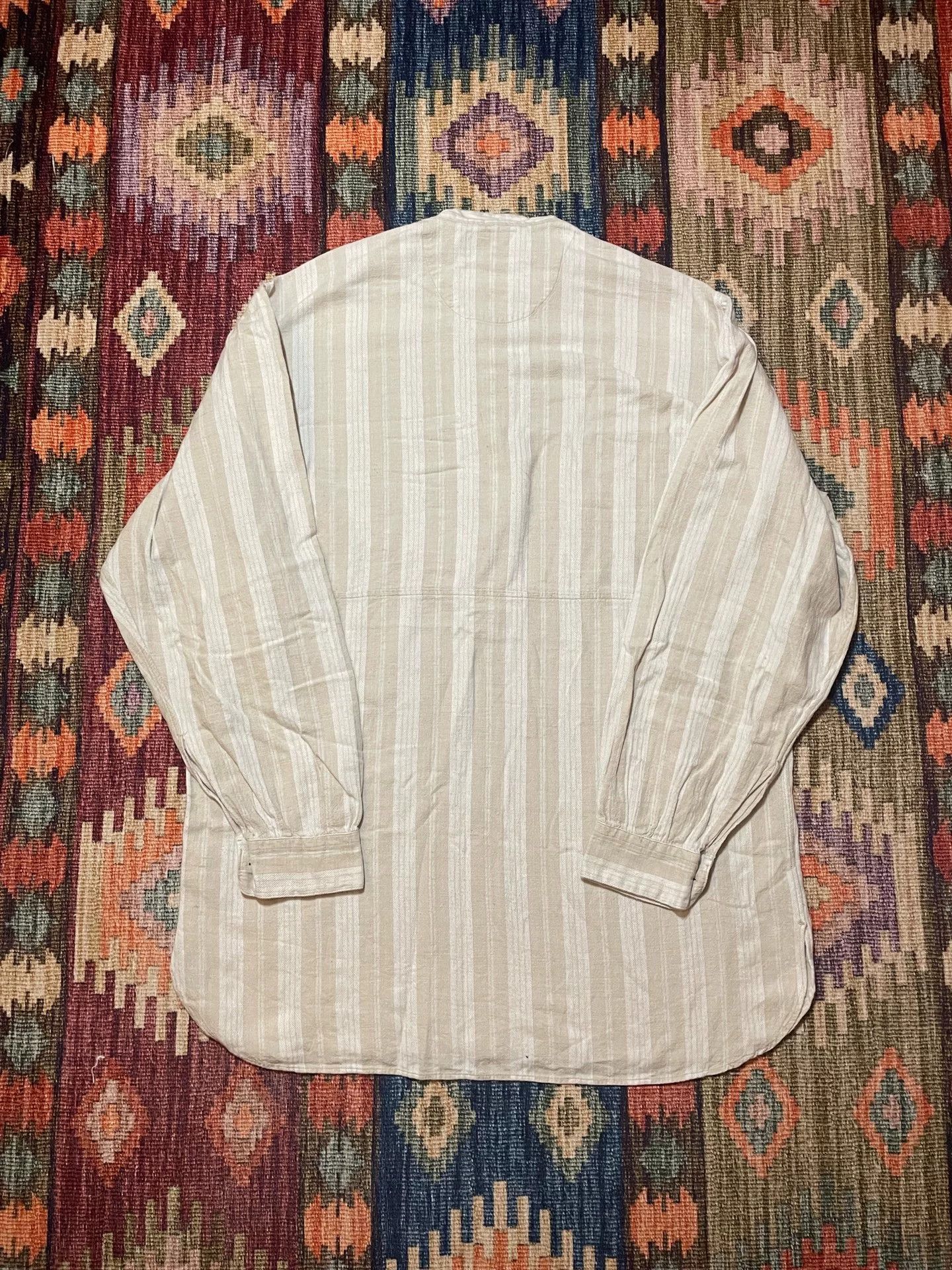RRL Ralph Lauren RRL Vintage Striped Beige Henley Shirt Size US M / EU 48-50 / 2 - 2 Thumbnail