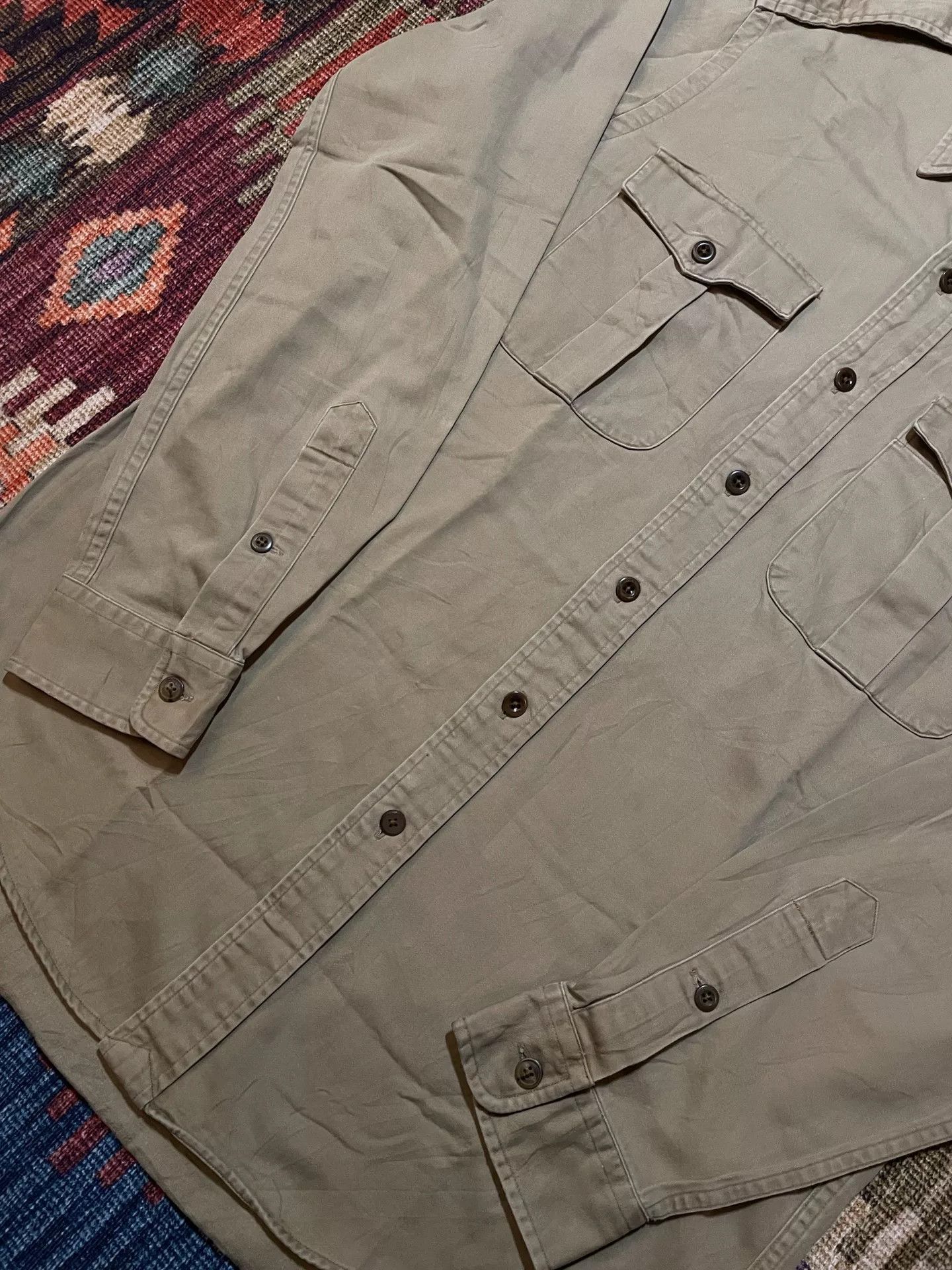 Ralph Lauren RALPH LAUREN Khaki Puppy Print Military Shirt Size US M / EU 48-50 / 2 - 5 Thumbnail
